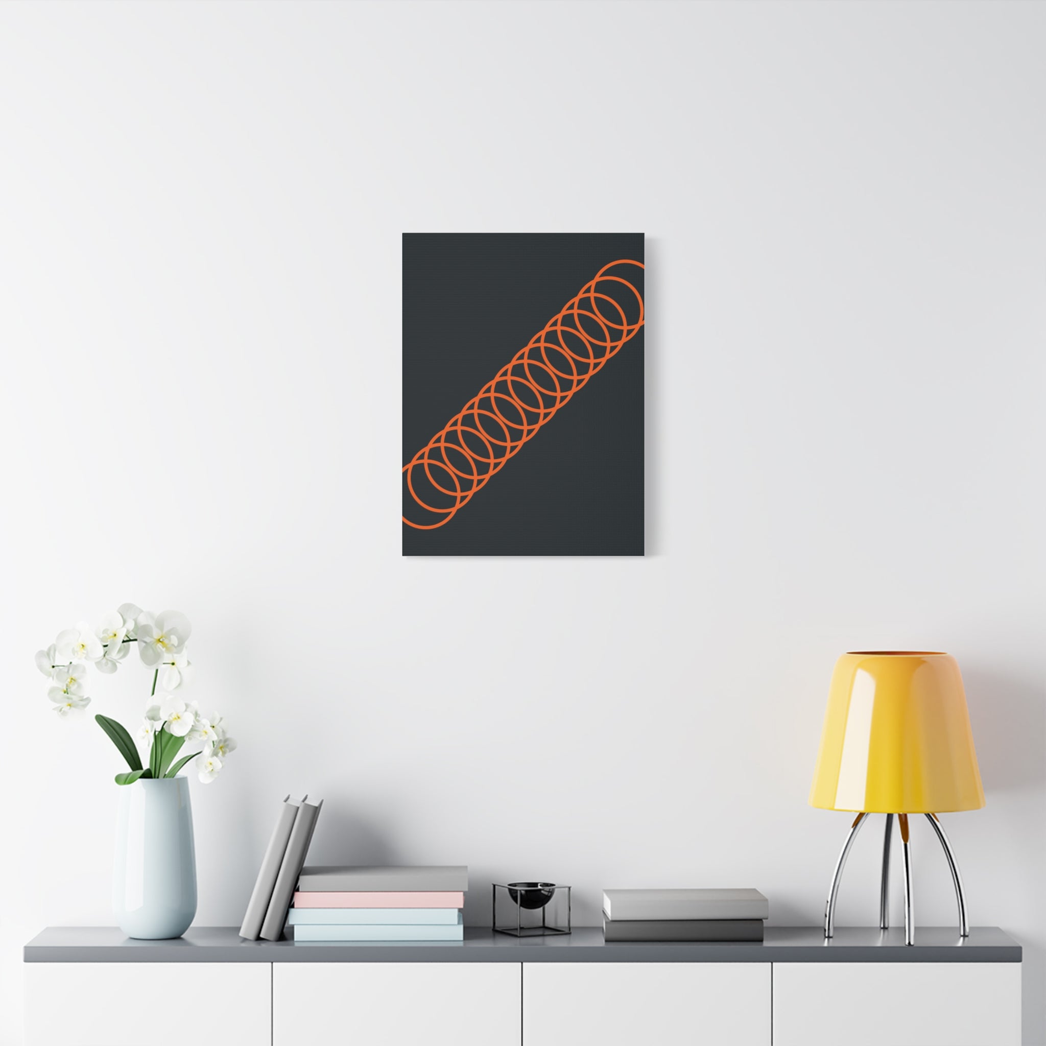 Abstract Orange Coil Art Canvas Print