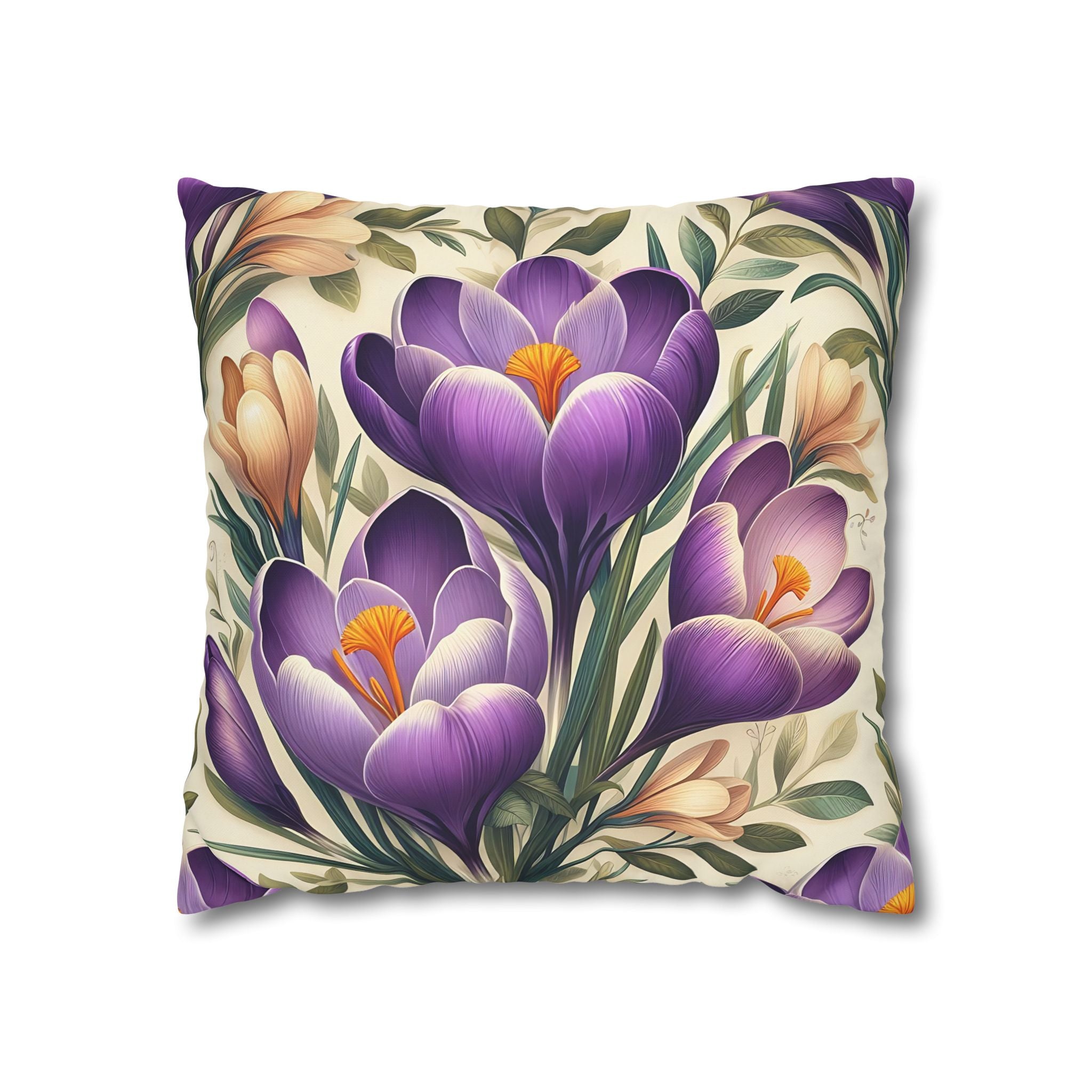 Purple Crocus Botanical Pillowcase