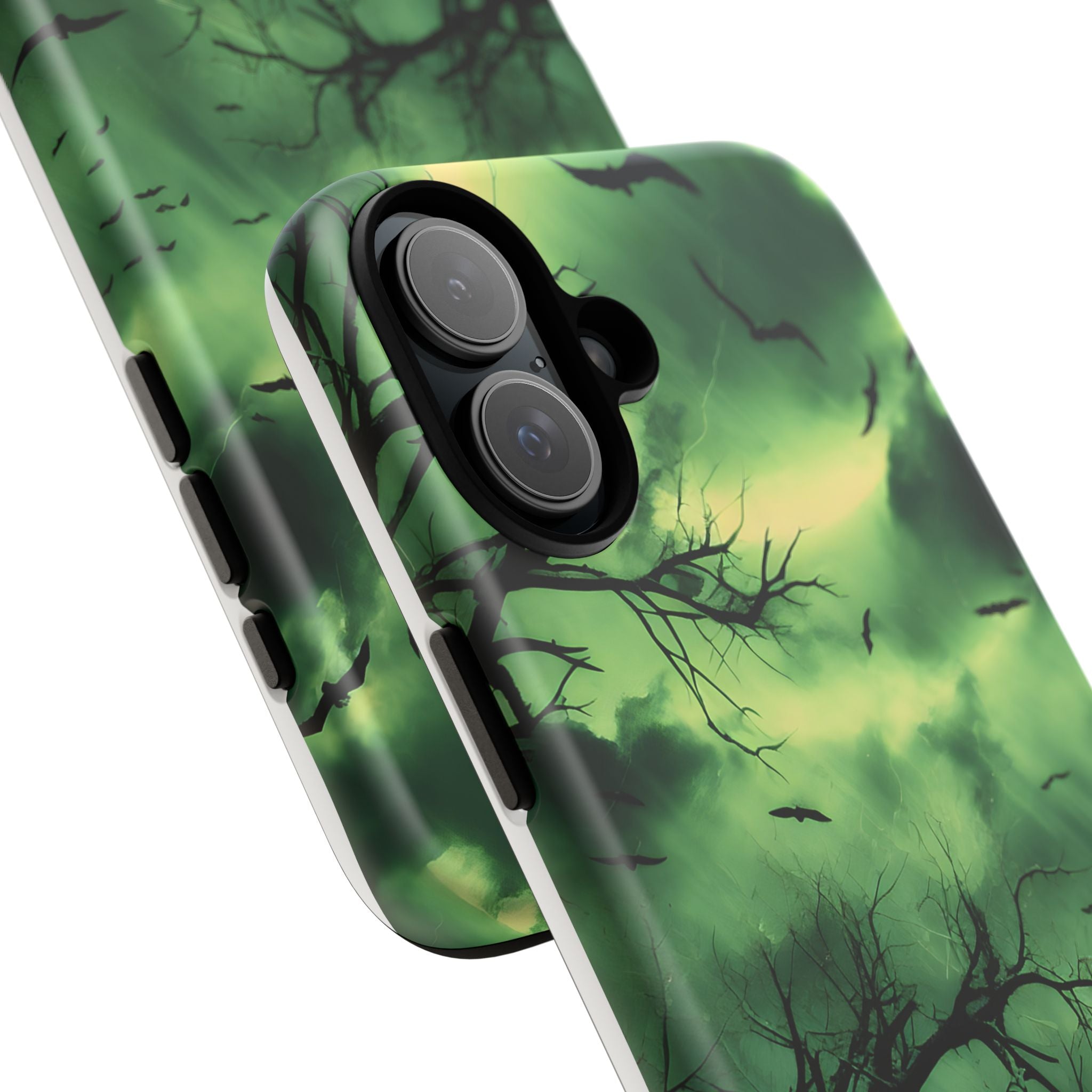 Gothic Green Forest iPhone Case - Hexagon Stone