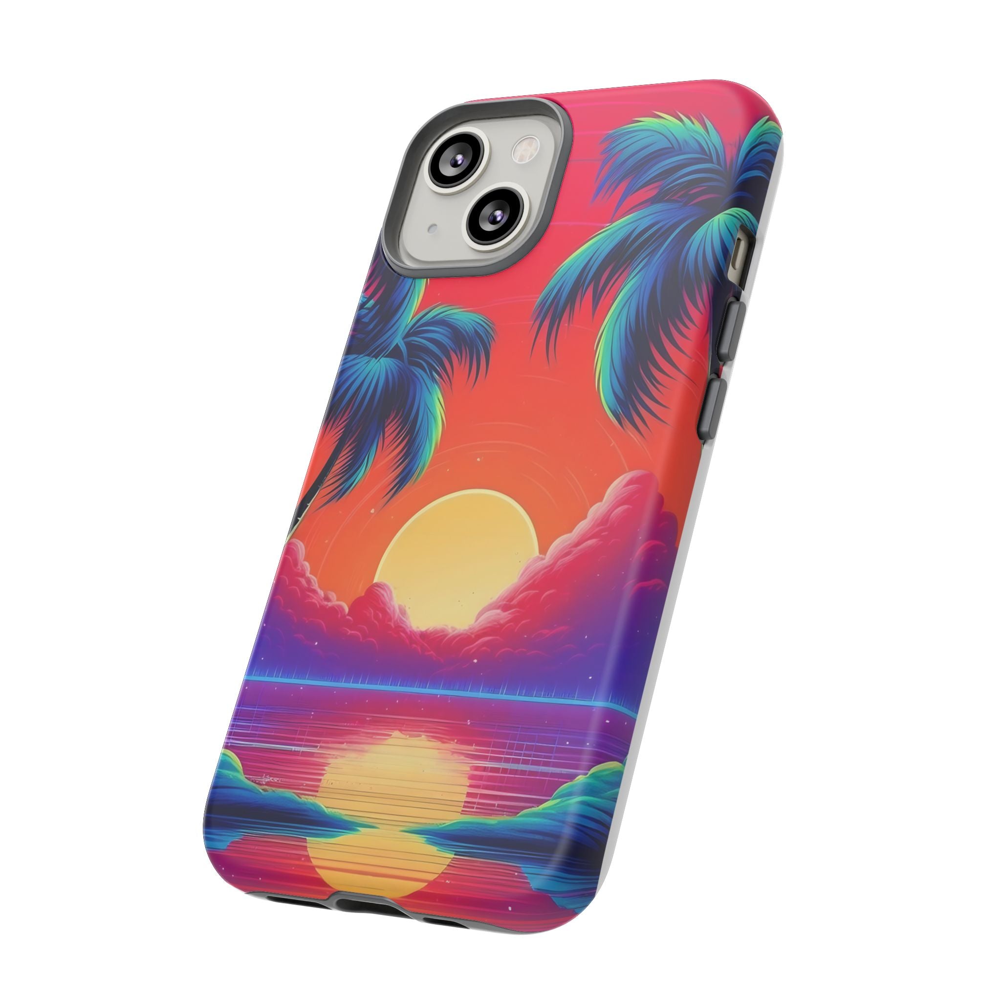 Sunset Palm Hexagon iPhone Case - Rugged