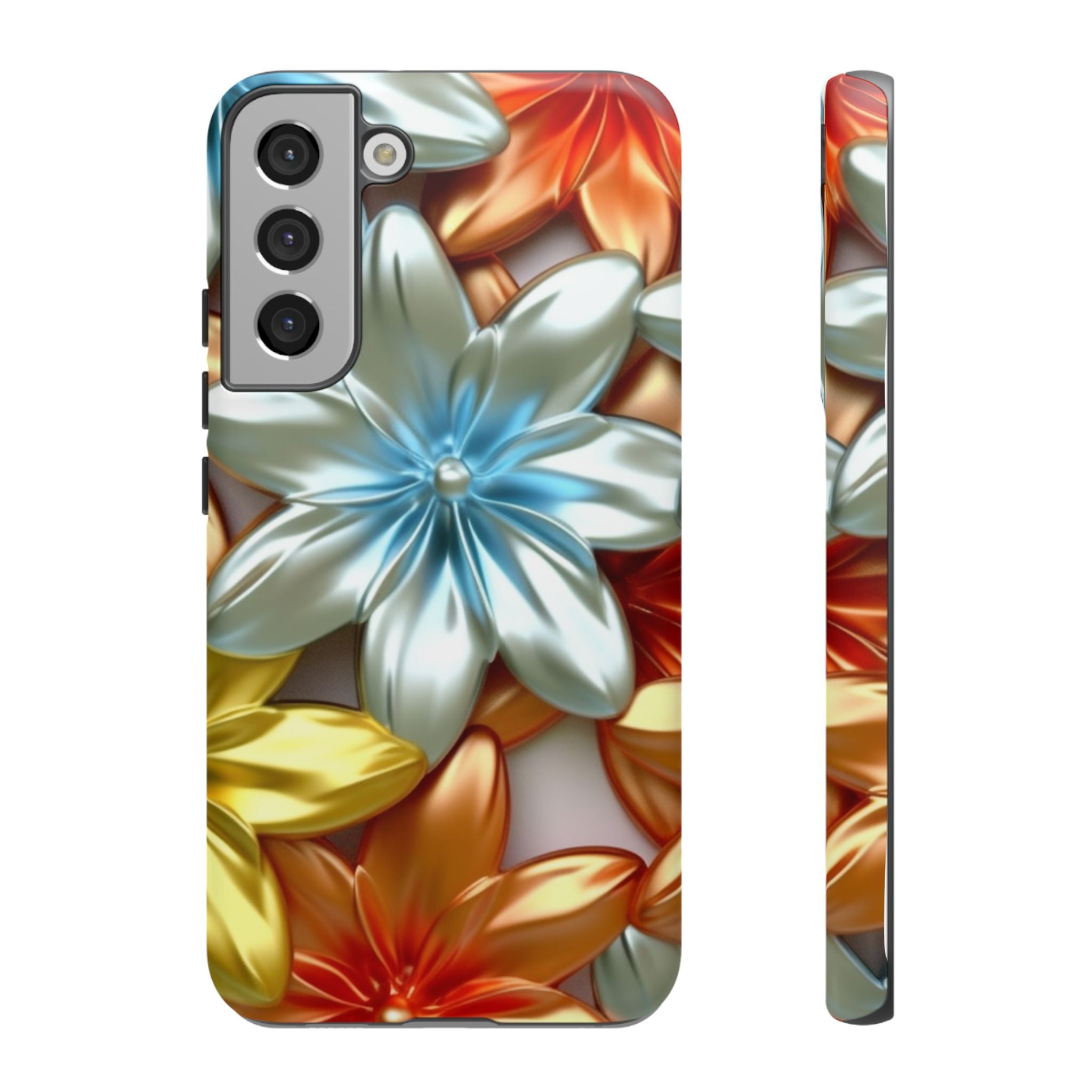 Metallic Flower Samsung Case - Stylish & Modern