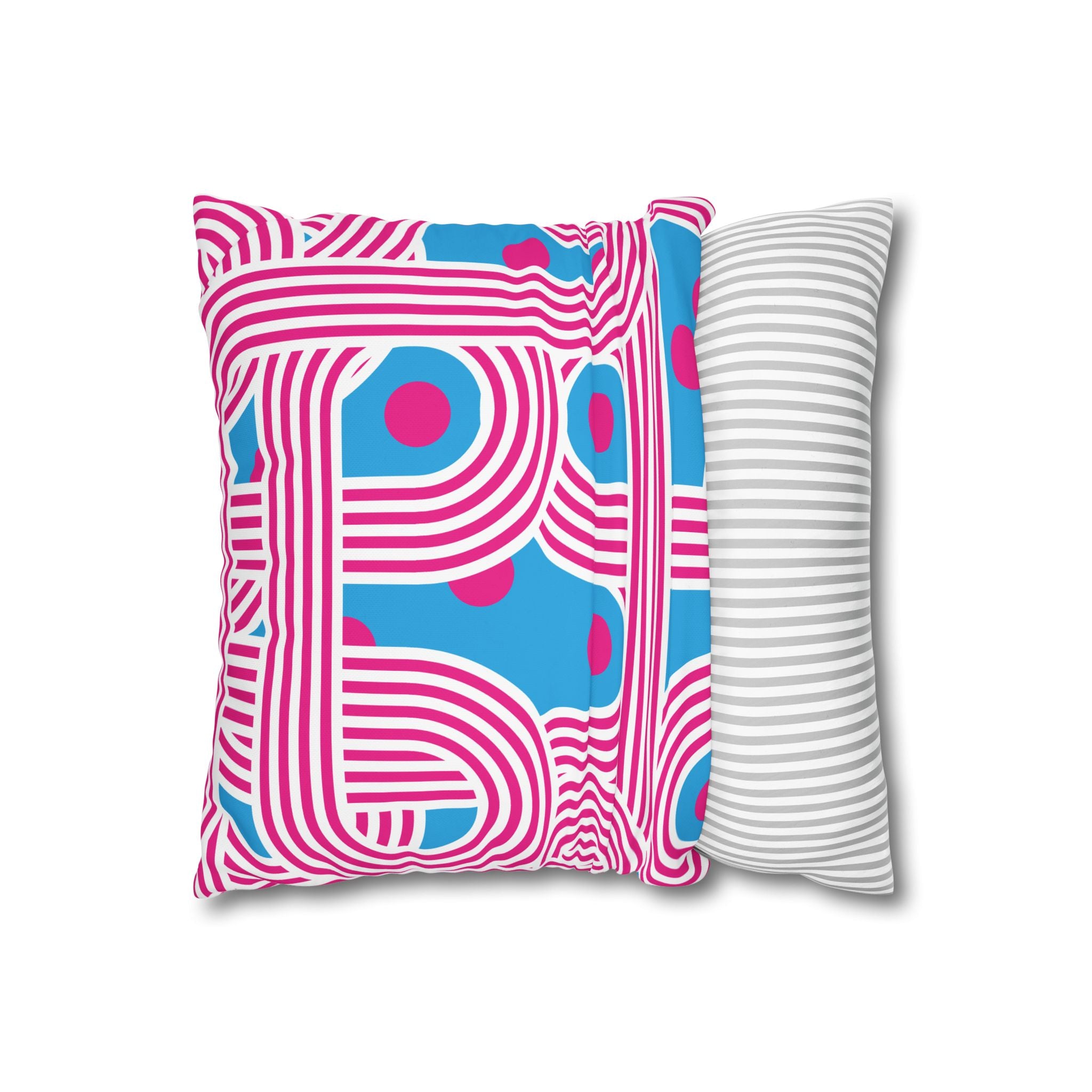 Retro Pink & Teal Geometric Pillowcase