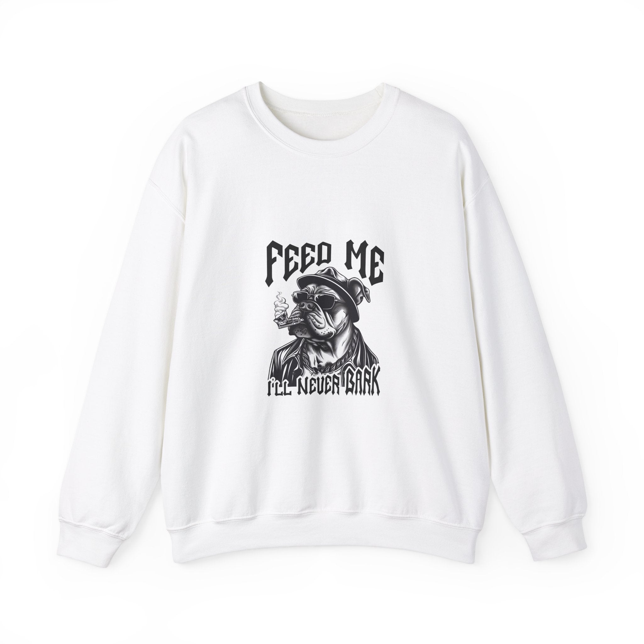 Cool Bulldog Sweatshirt: Feed Me!