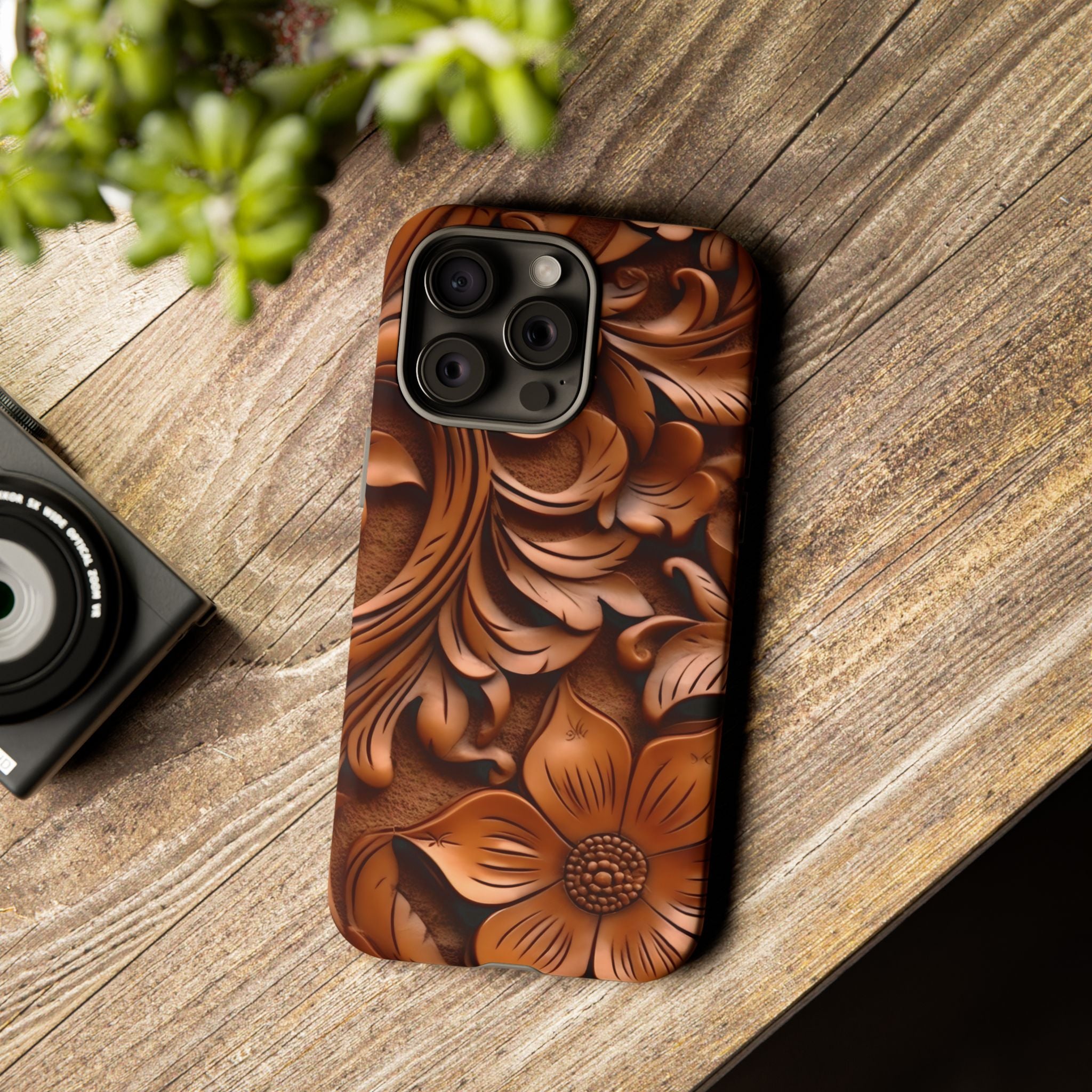 Baroque Floral Hexagon Stone iPhone Case