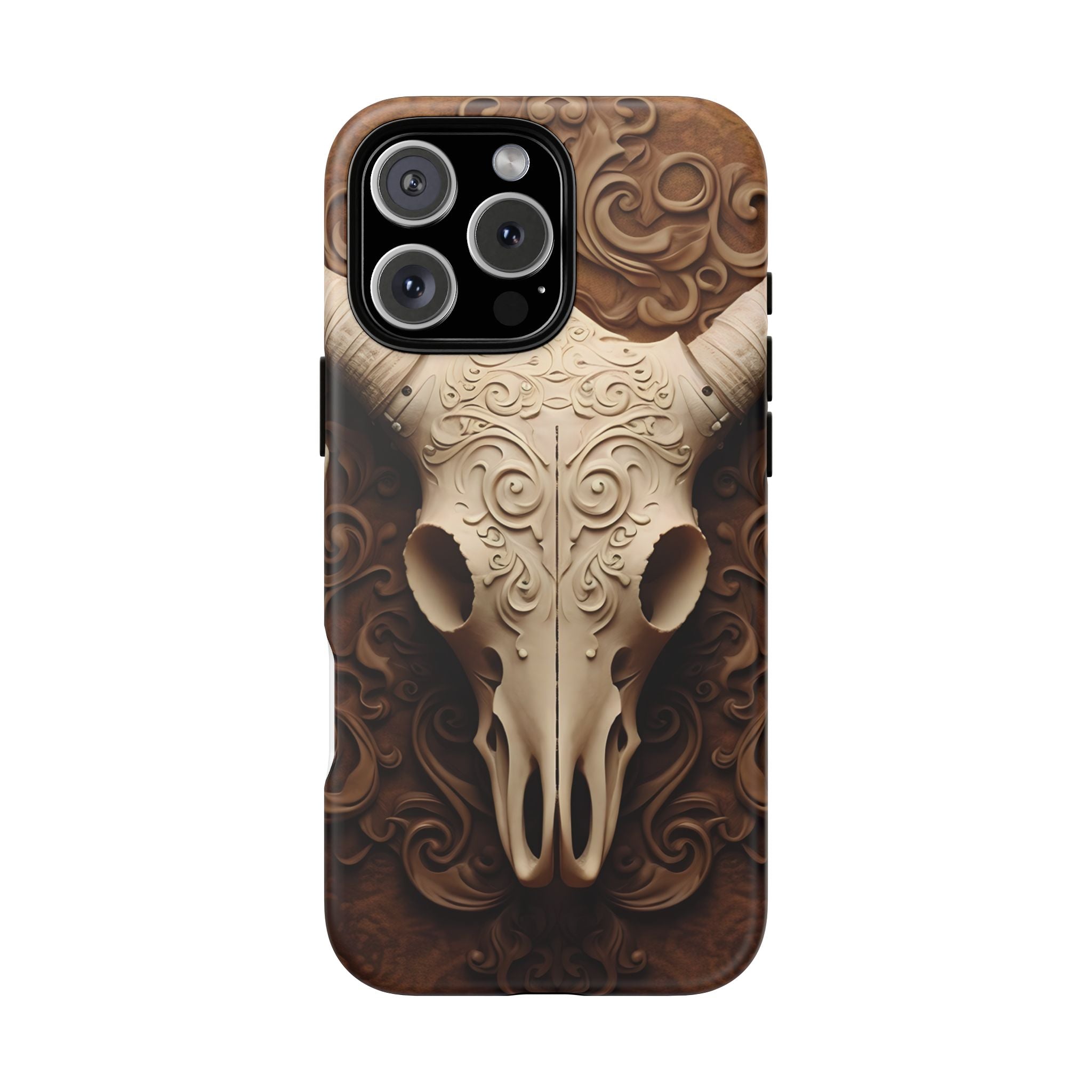 Baroque Ram Skull Hexagon Stone iPhone Case