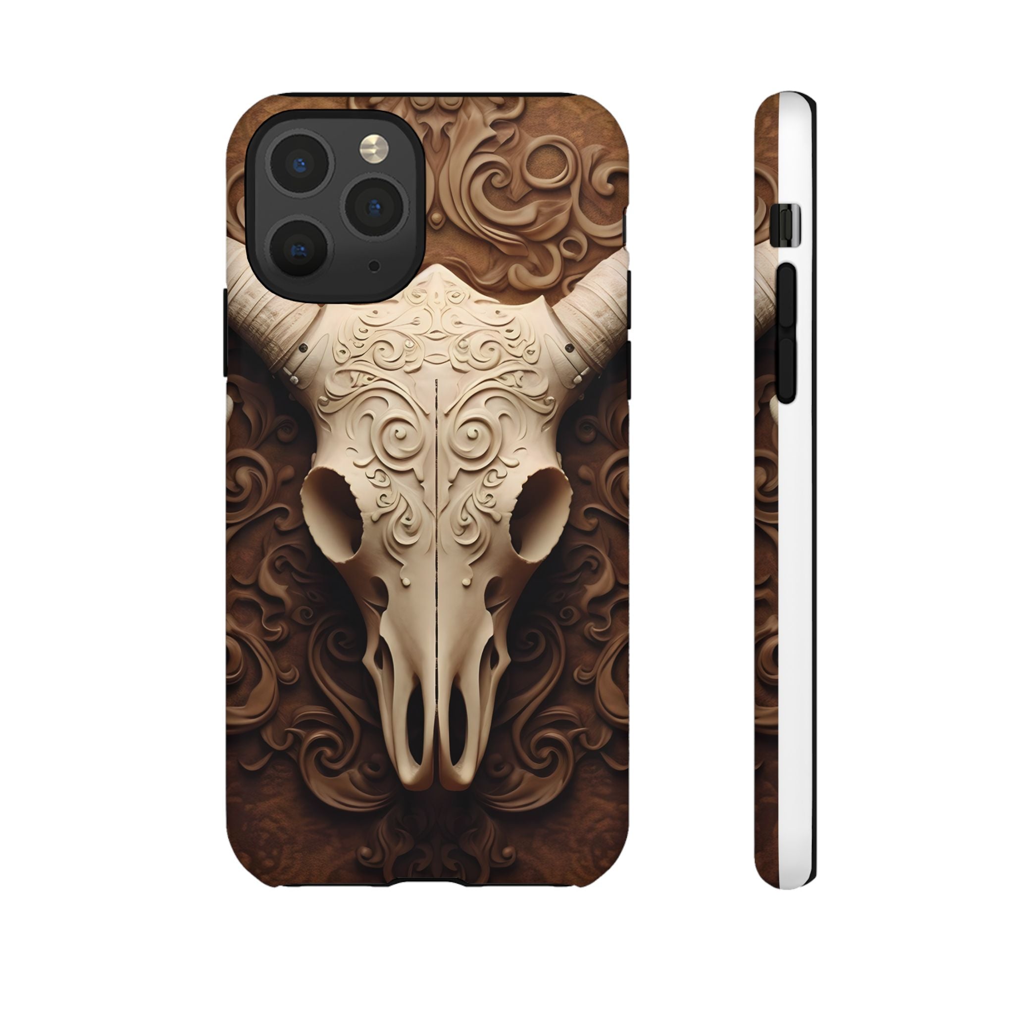 Baroque Ram Skull Hexagon Stone iPhone Case