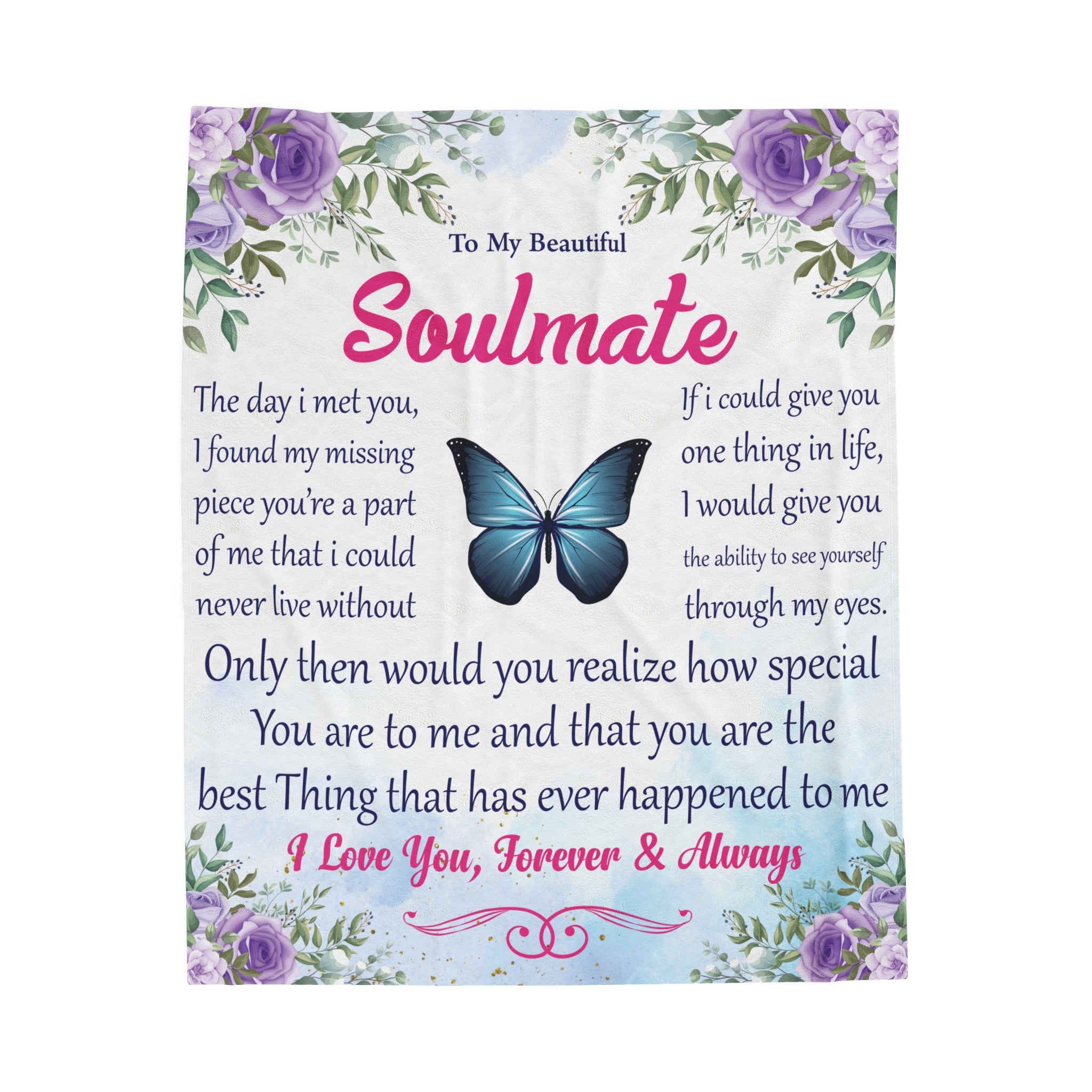 Soulmate Velveteen Blanket: Love's Embrace