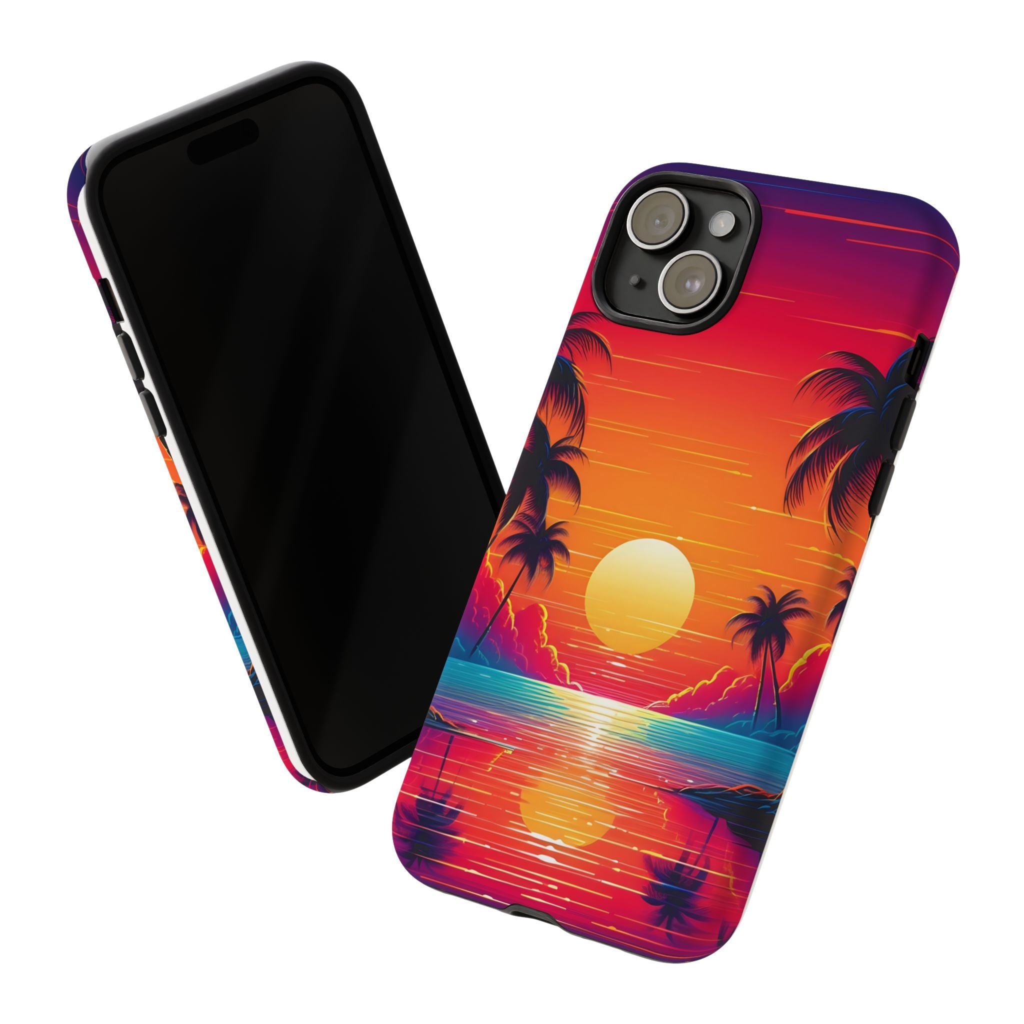 Sunset Palm Beach iPhone Case - Hexagon Stone