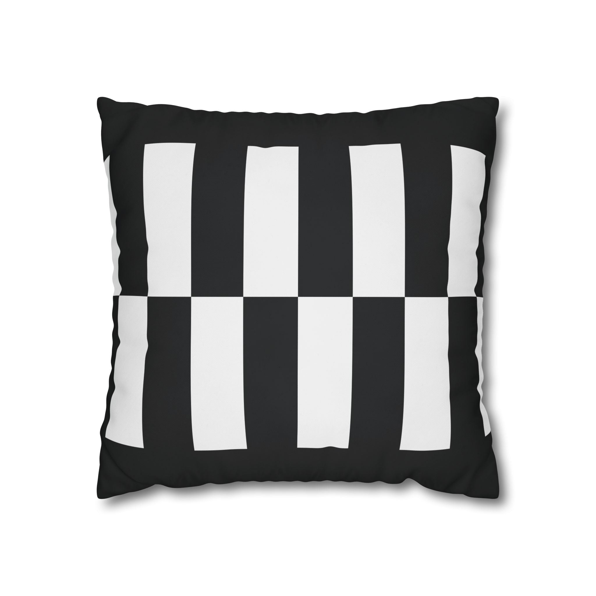 Abstract Checkered Pillowcase - Black & White