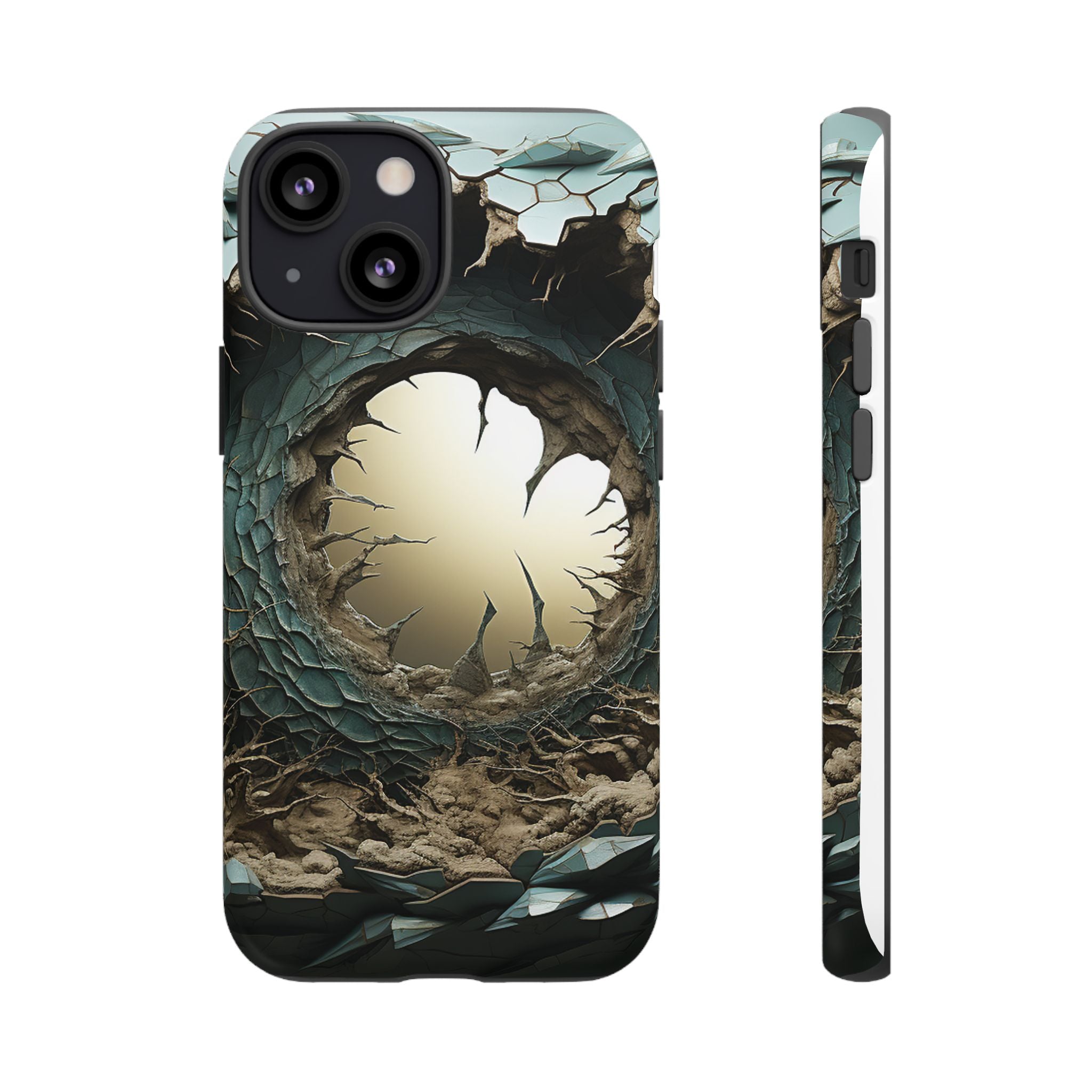 Surreal Alien Landscape Hexagon Stone iPhone Case