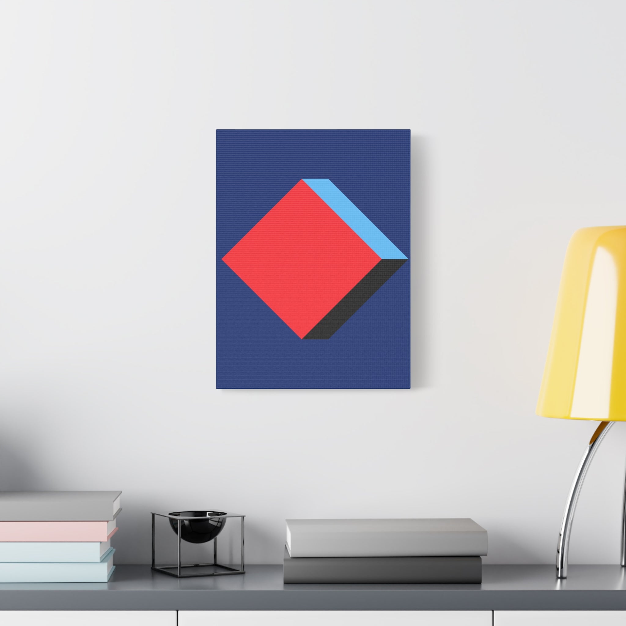 Geometric Cube Diamond Canvas Art