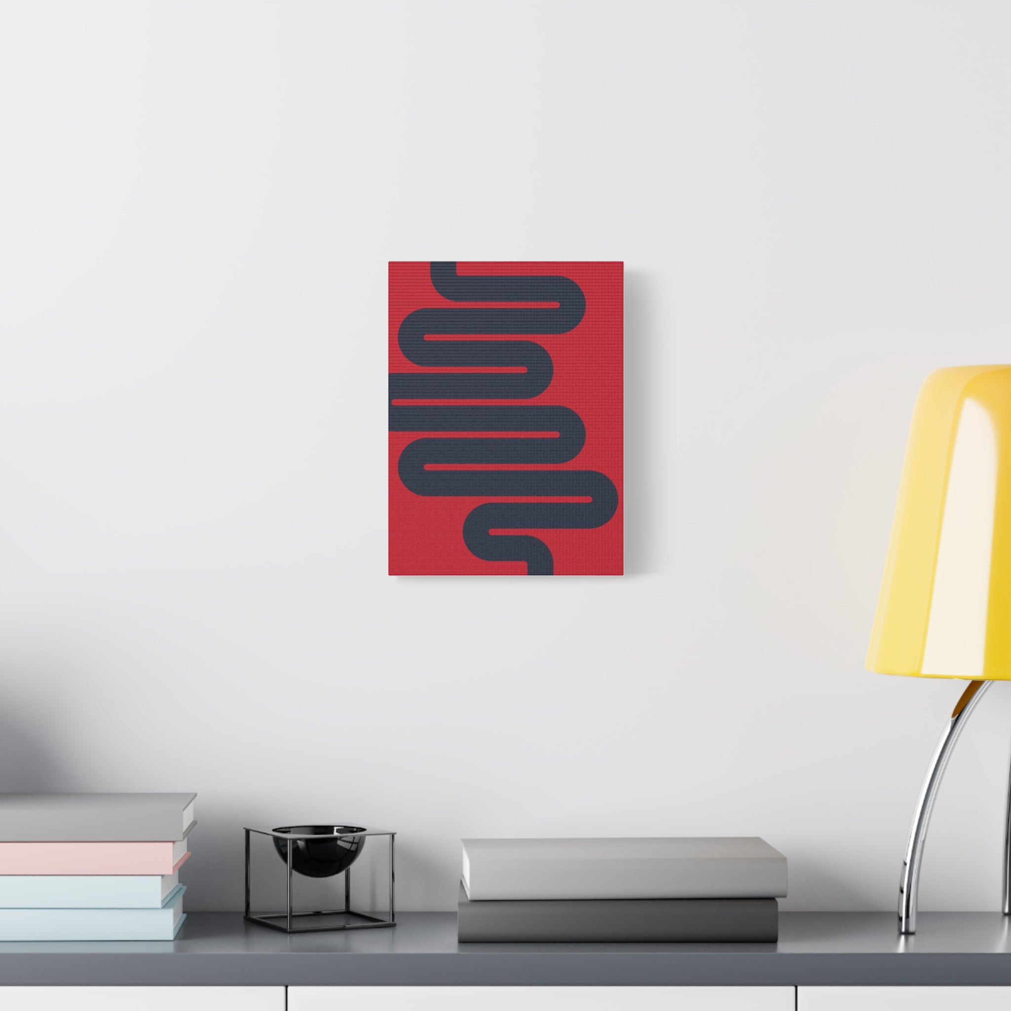 Abstract Intestines Art - Red & Blue Canvas