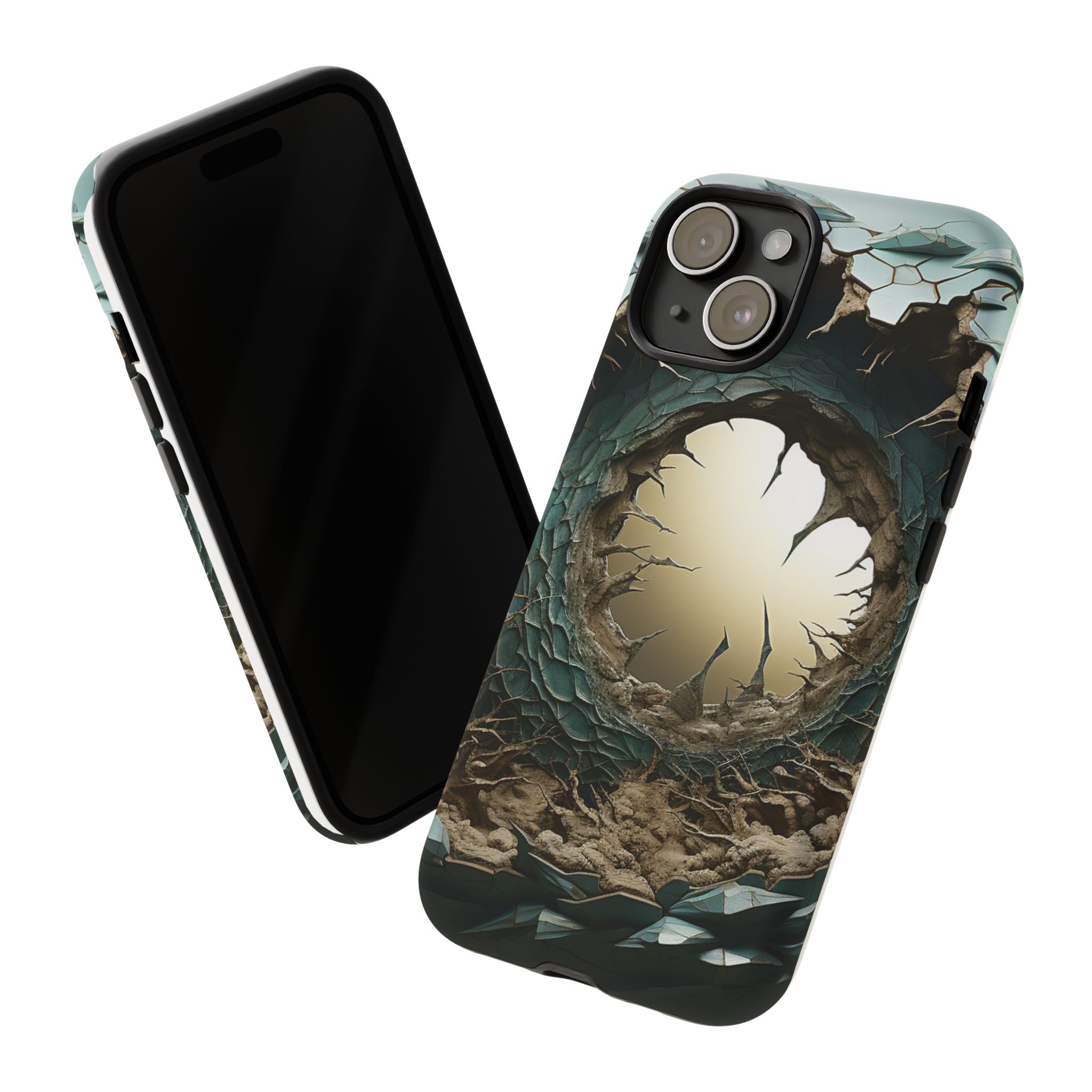 Surreal Alien Landscape Hexagon Stone iPhone Case