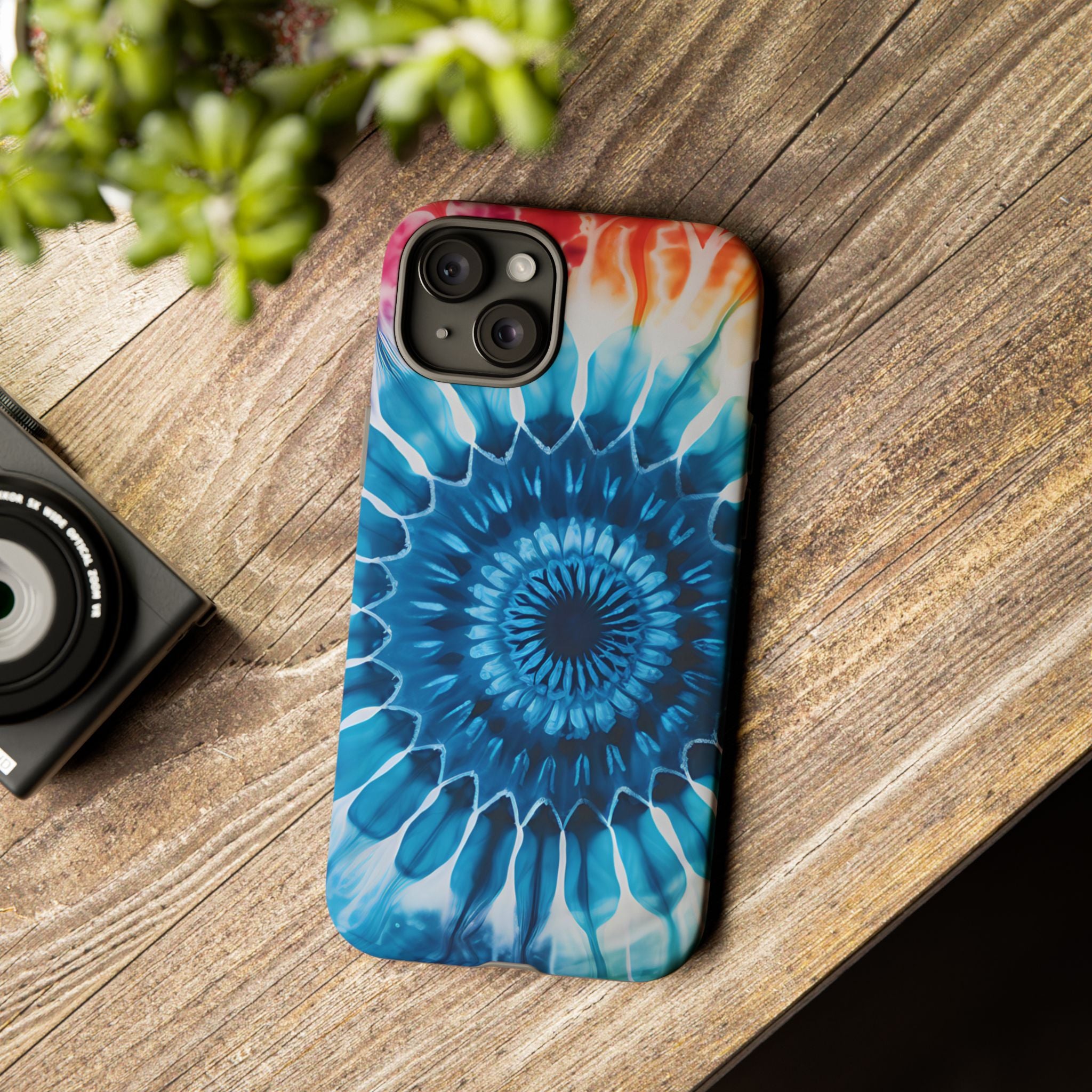 Cosmic Mandala Tie-Dye iPhone Case - Rugged Hexagon Stone