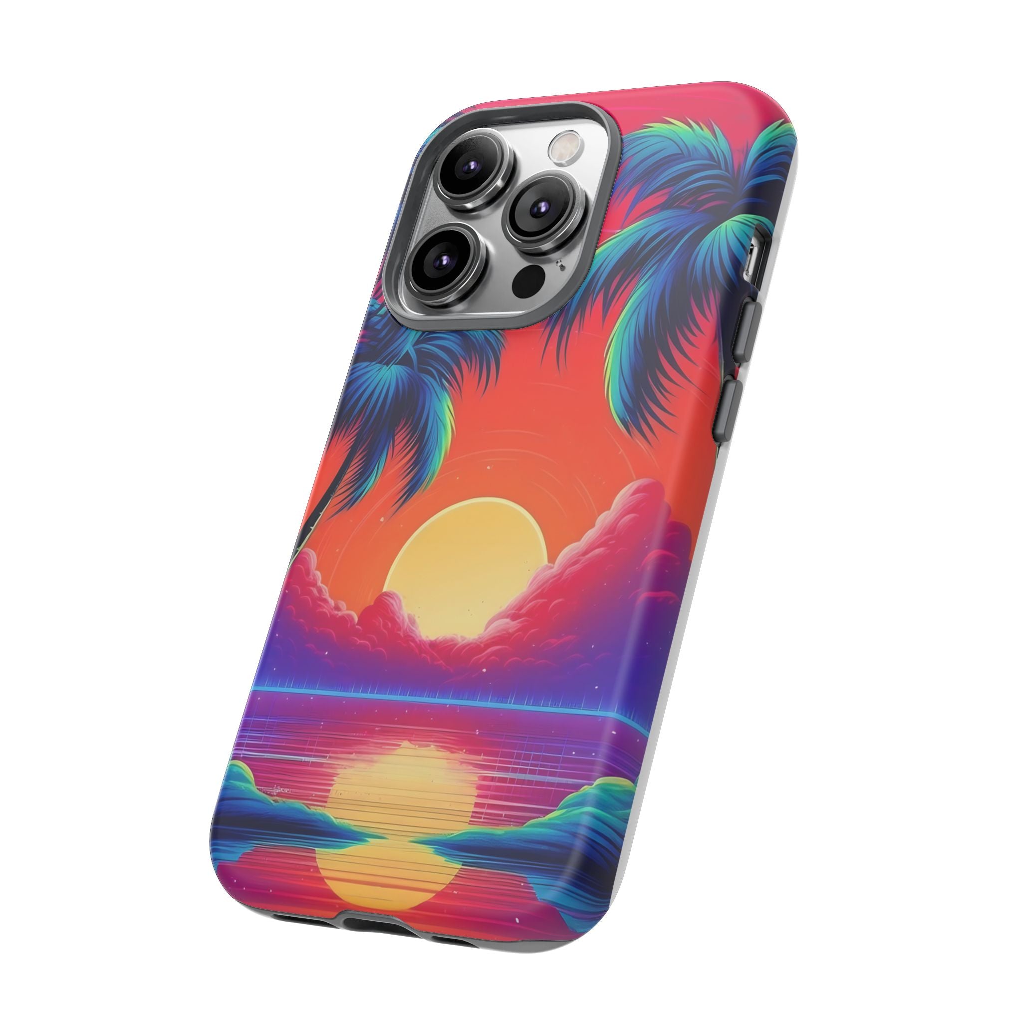 Sunset Palm Hexagon iPhone Case - Rugged