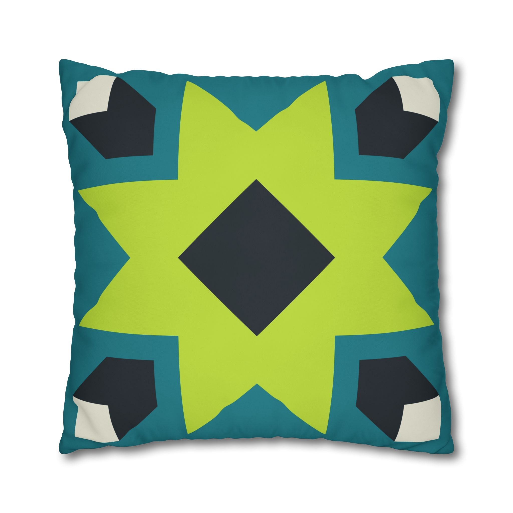 Geometric Teal Star Pillowcase