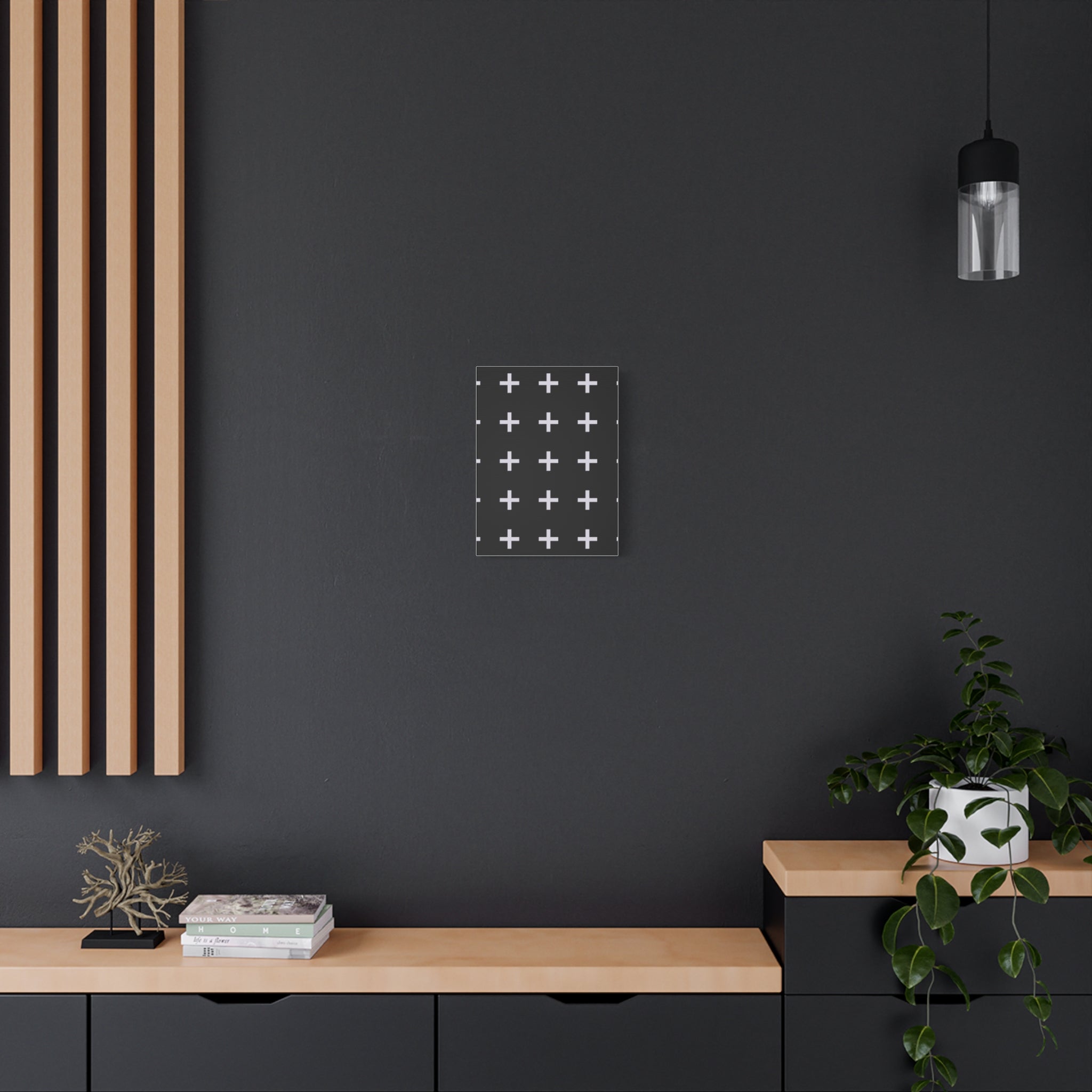 Minimalist Plus Sign Grid Canvas Art