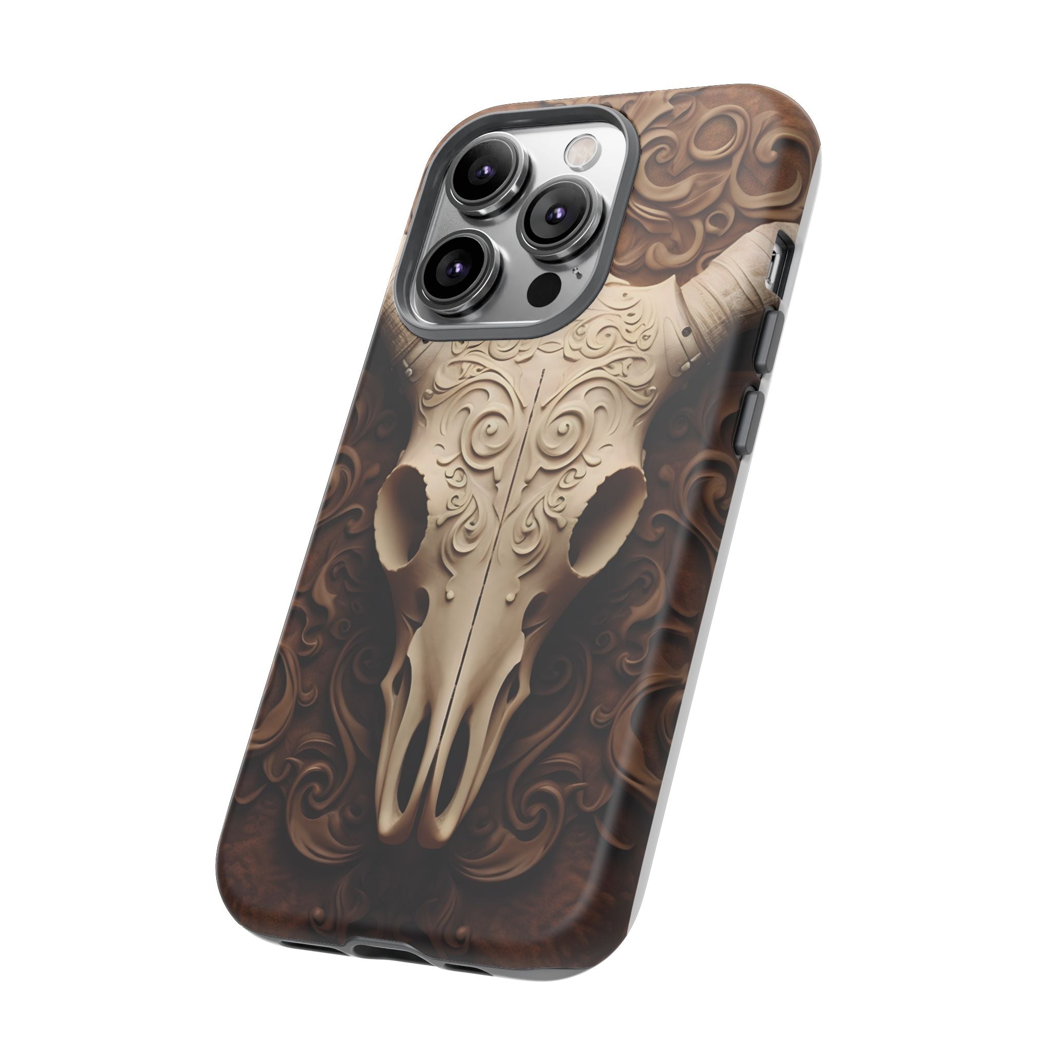 Baroque Ram Skull Hexagon Stone iPhone Case