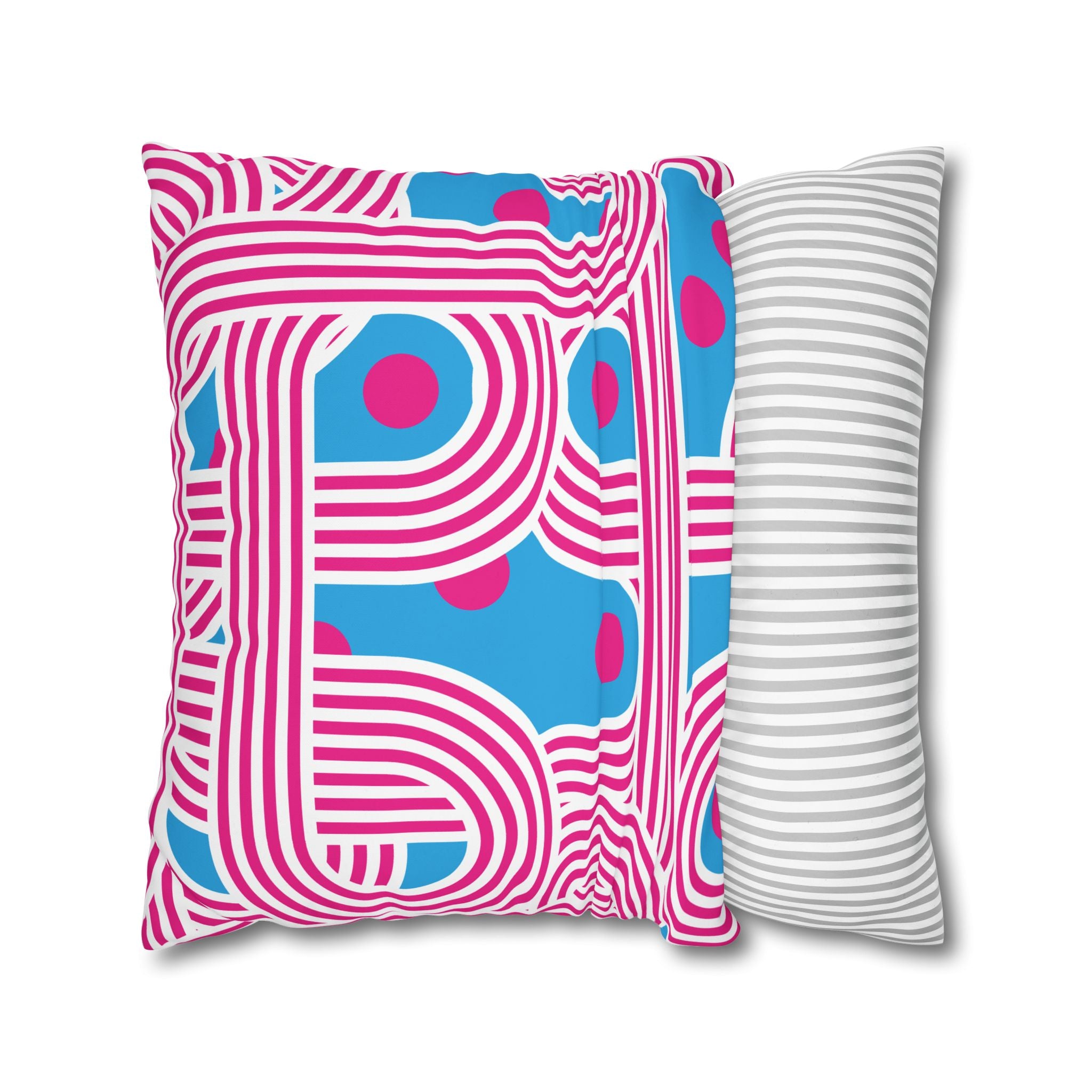 Retro Pink & Teal Geometric Pillowcase