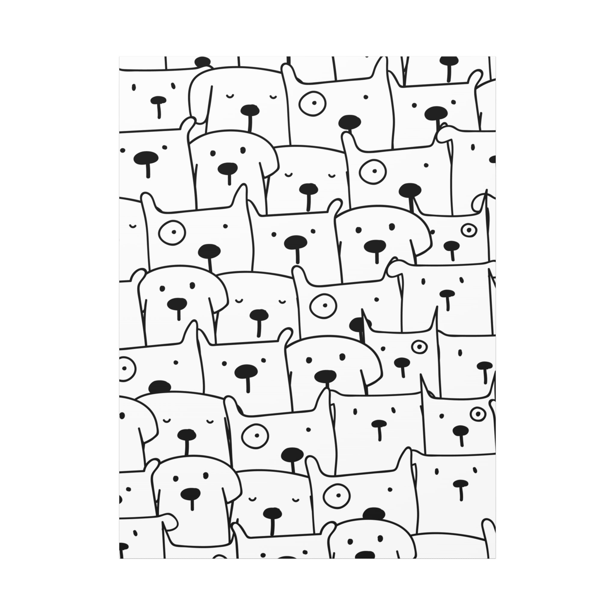 Cute Puppy Canvas Art - Dog Pattern