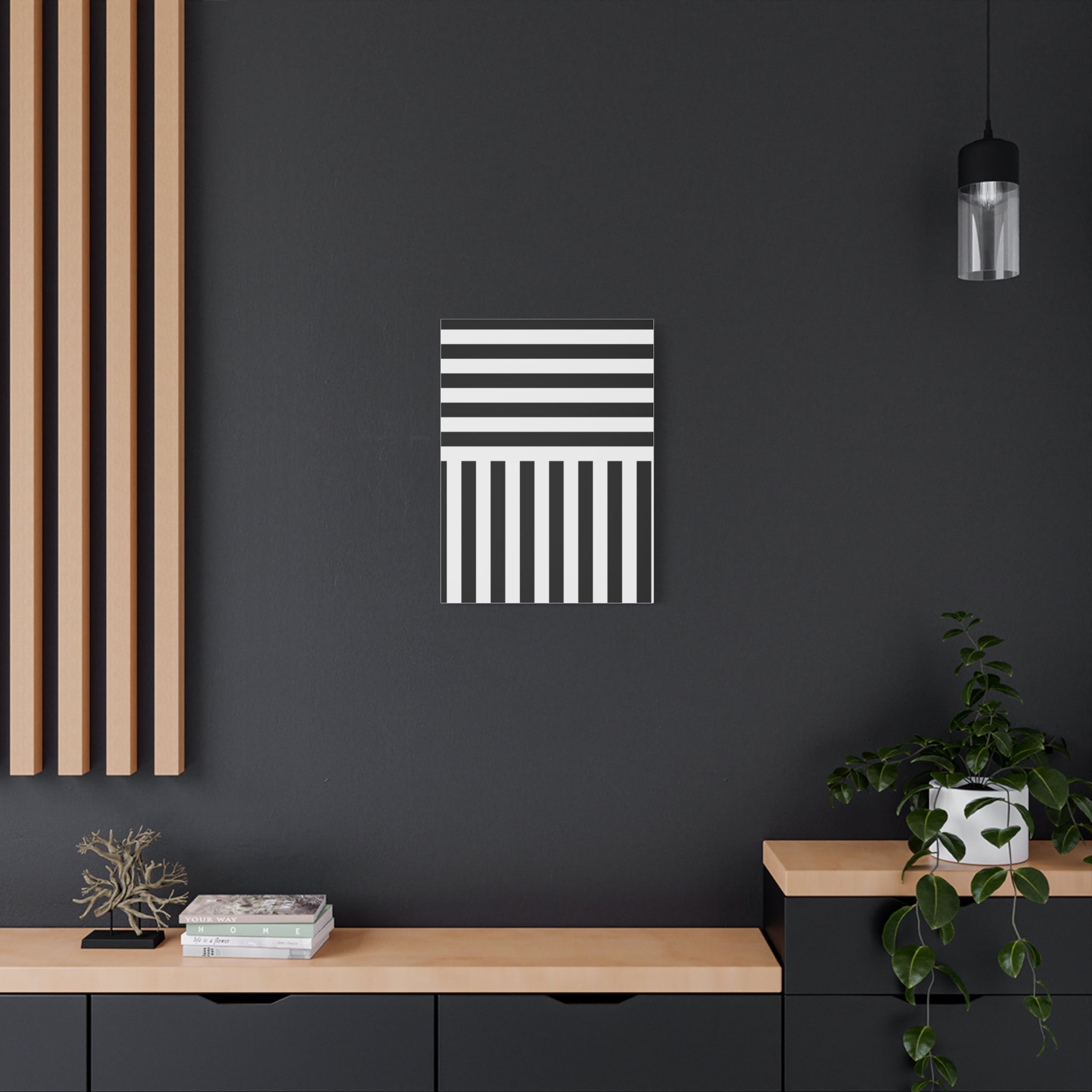 Monochrome Geometric Canvas Art