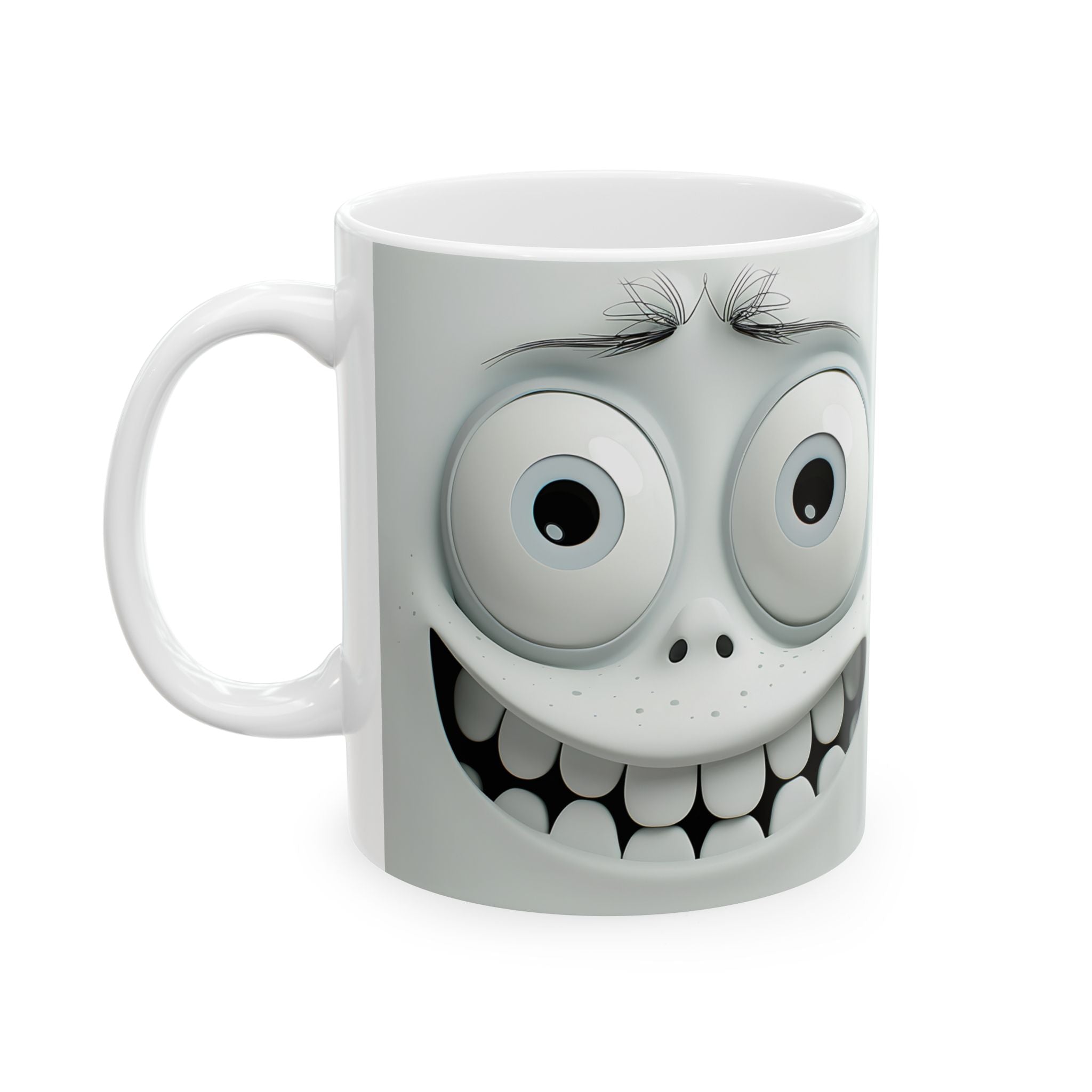 Goofy Grin Mug - Cute Cartoon Face