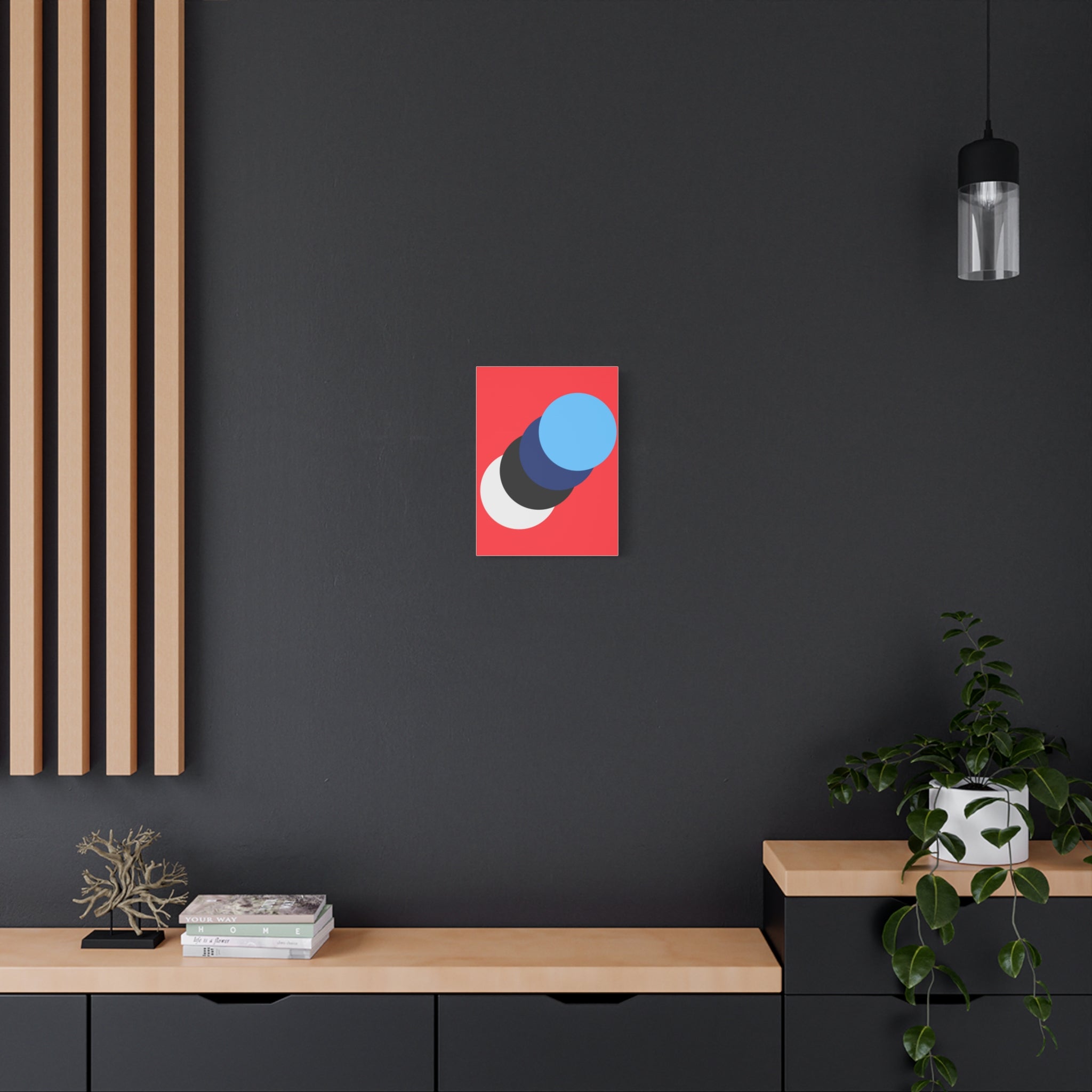 Abstract Red Circle Canvas Art Print