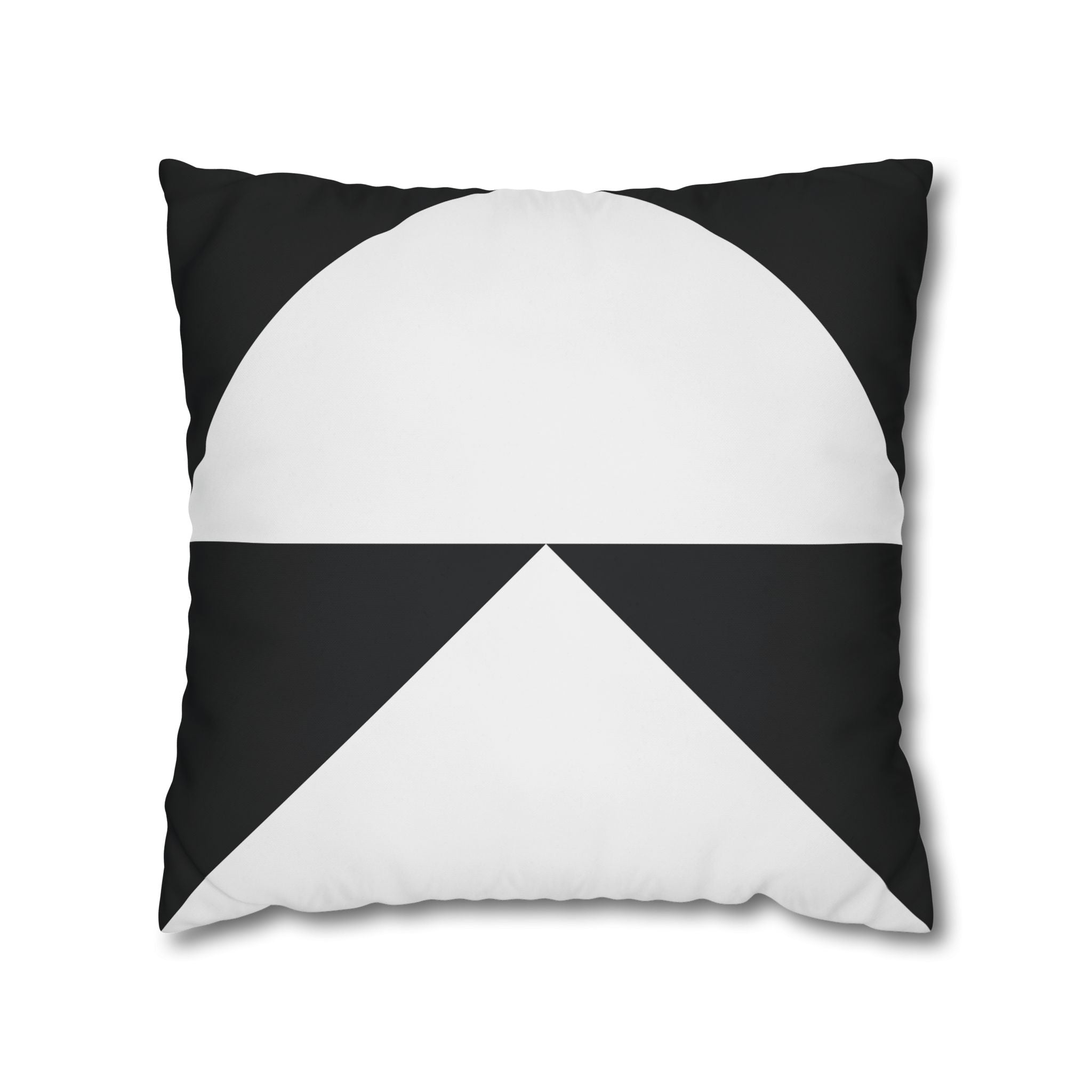 Geometric Black & White Triangle Pillowcase