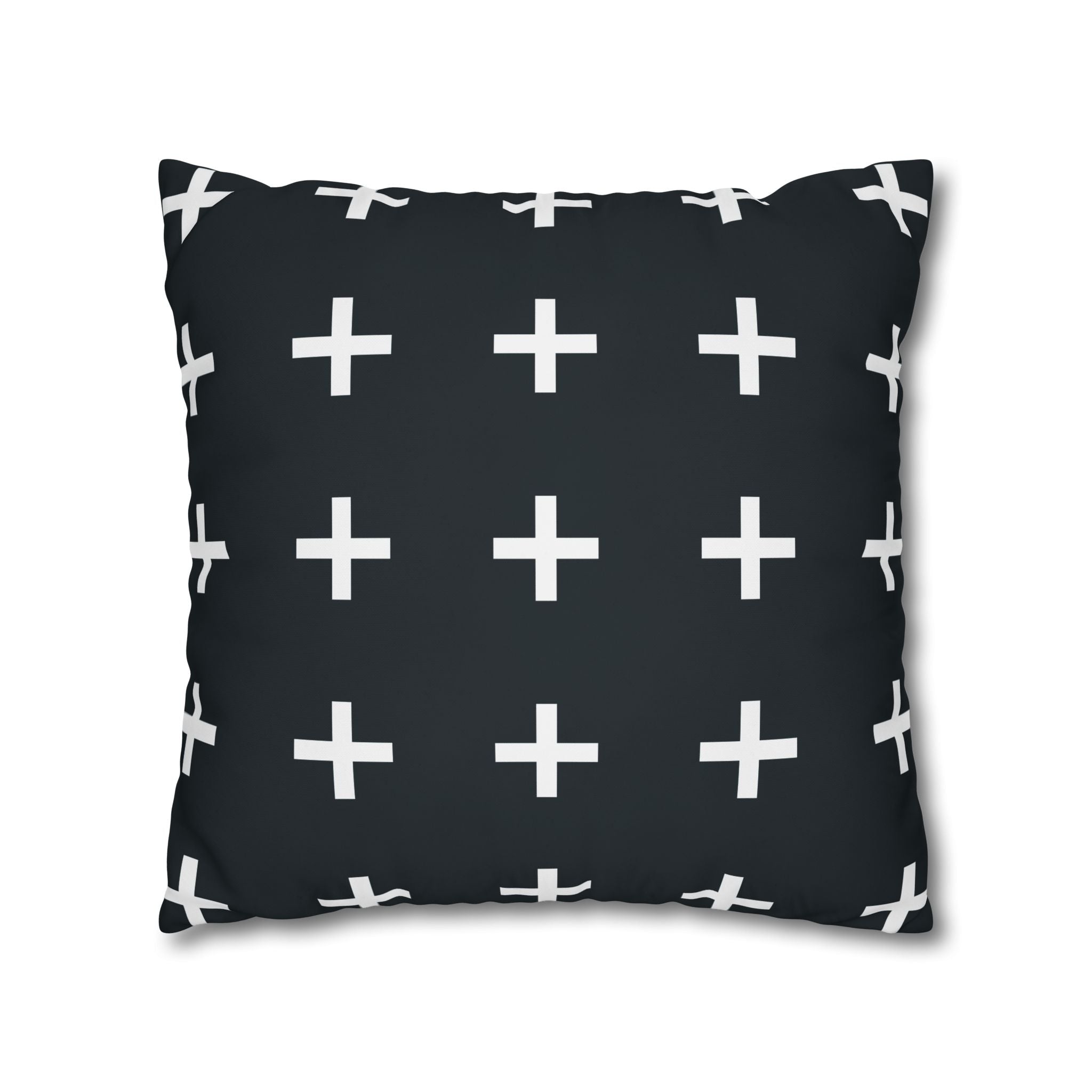 Teal Plus Sign Pillowcase - Geometric Design