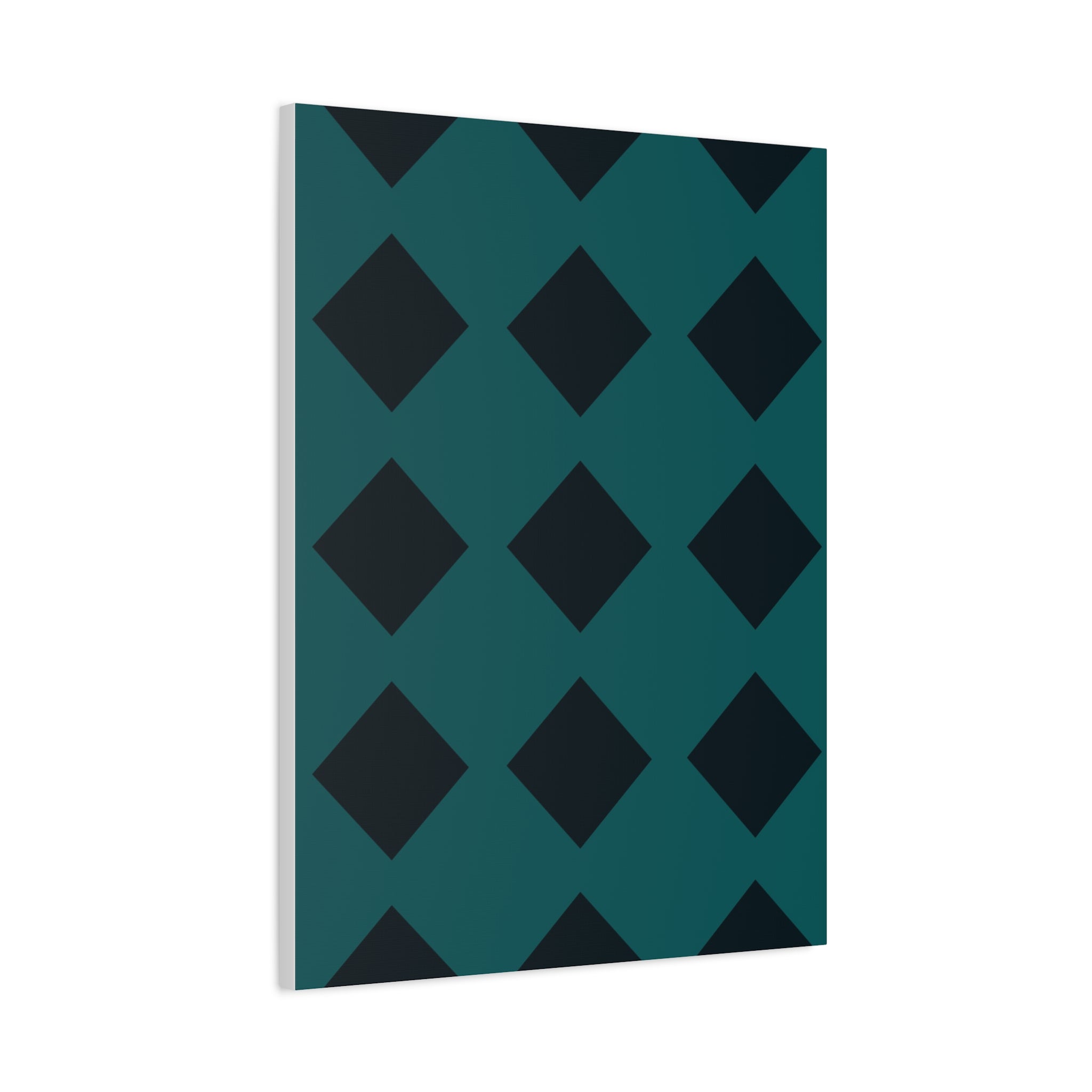 Teal Geometric Diamond Canvas Art