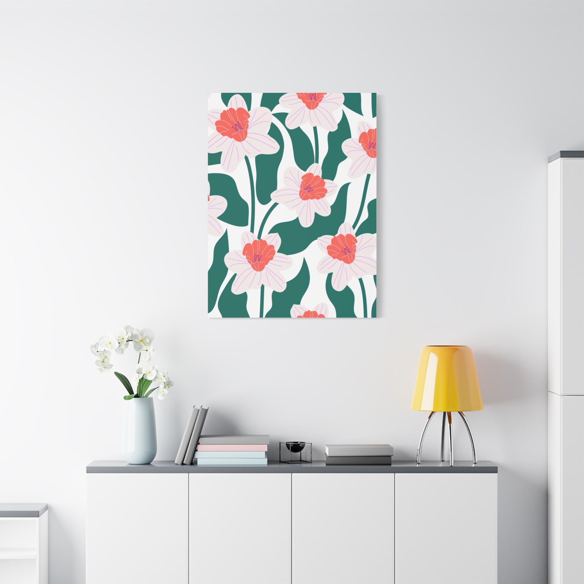 Art Deco Floral Canvas Print