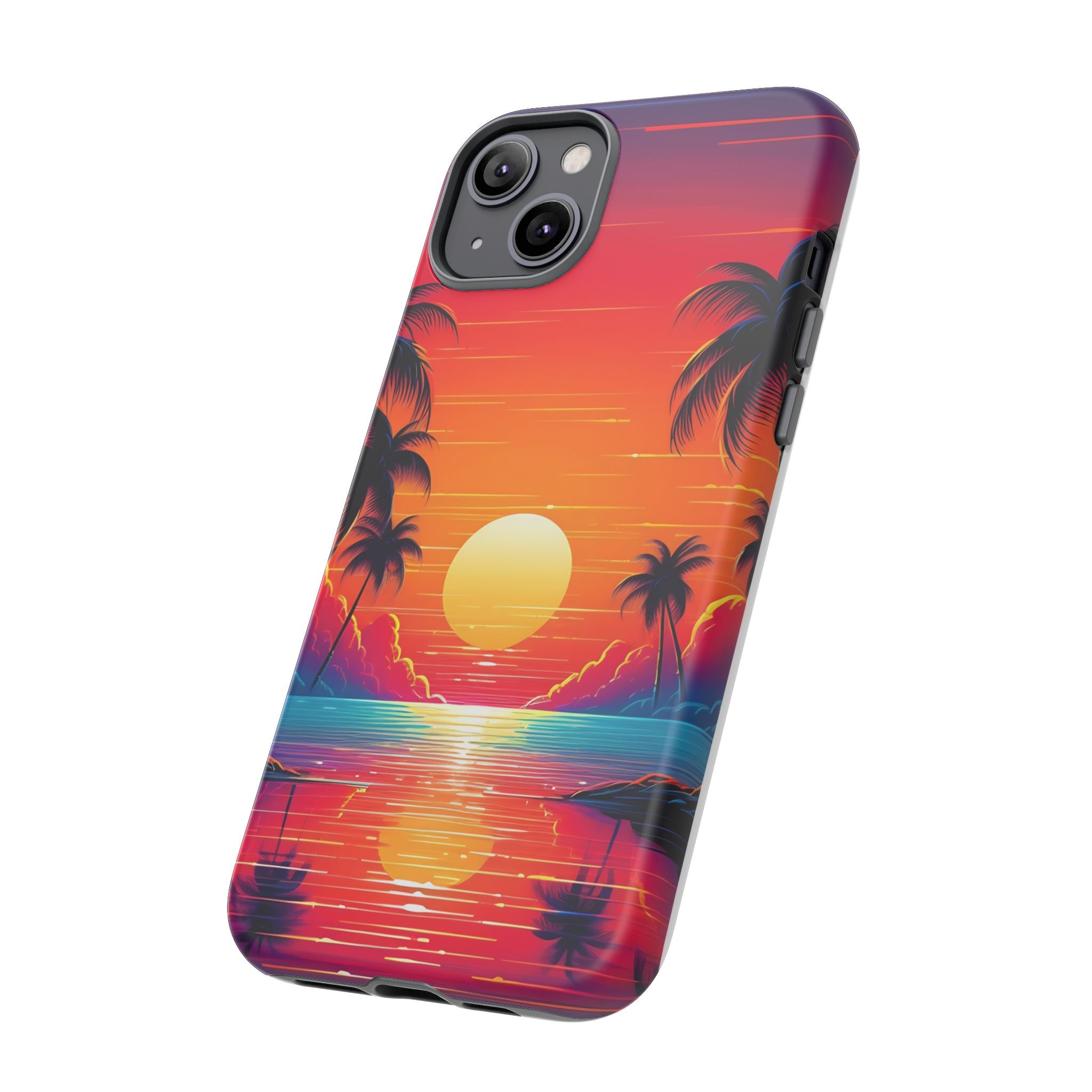 Sunset Palm Beach iPhone Case - Hexagon Stone