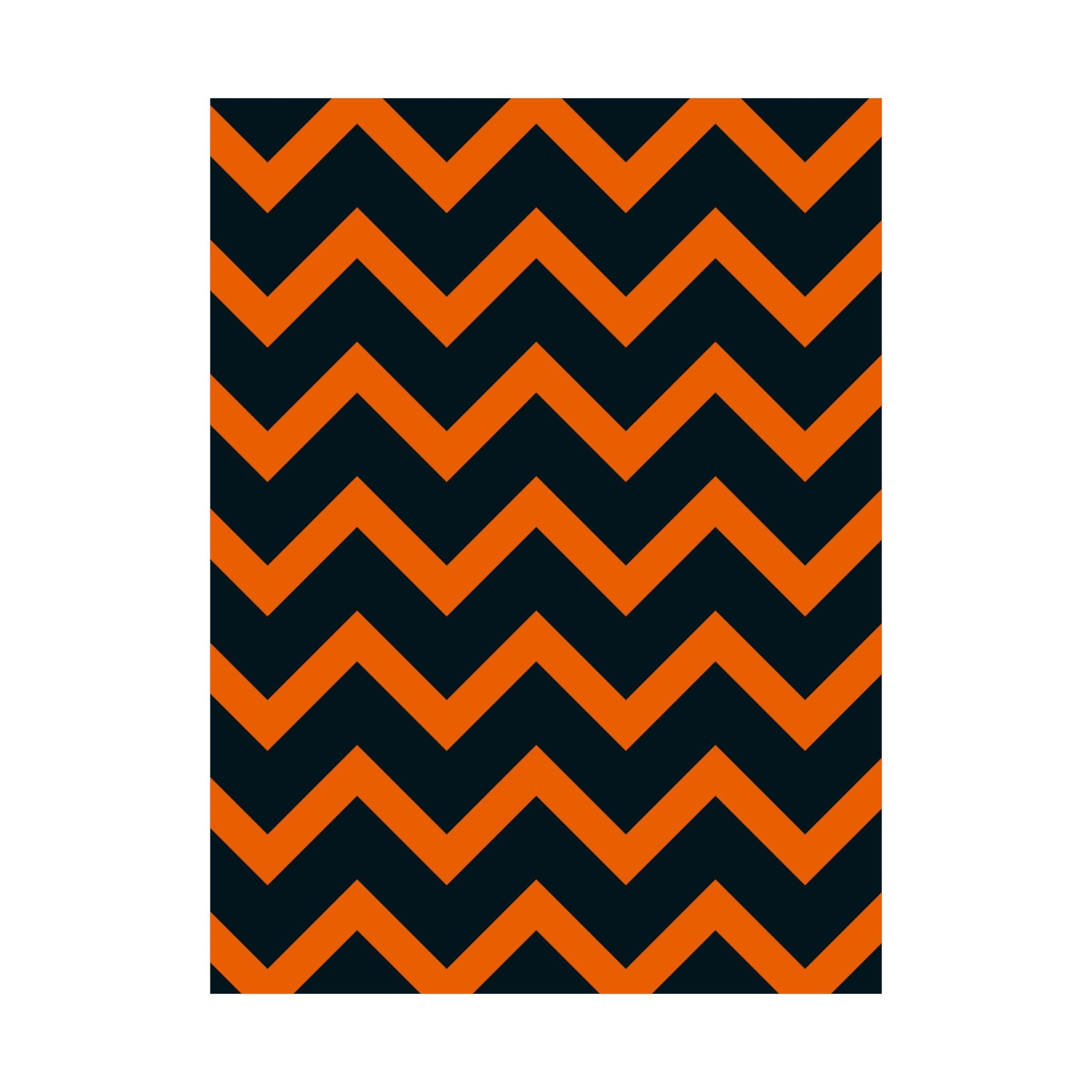 Orange & Blue Chevron Stripe Poster