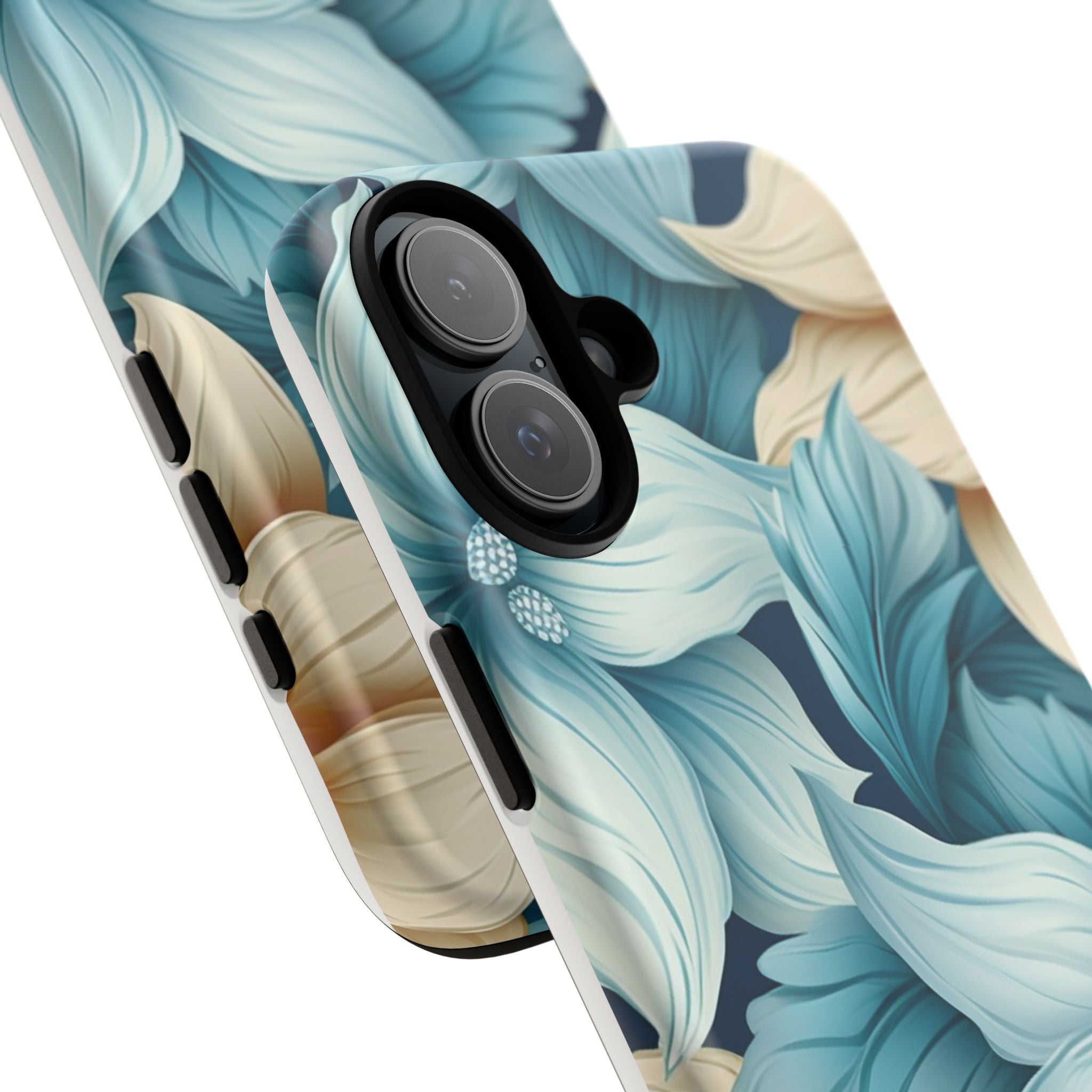 Teal Floral Hexagon iPhone Case - Rugged