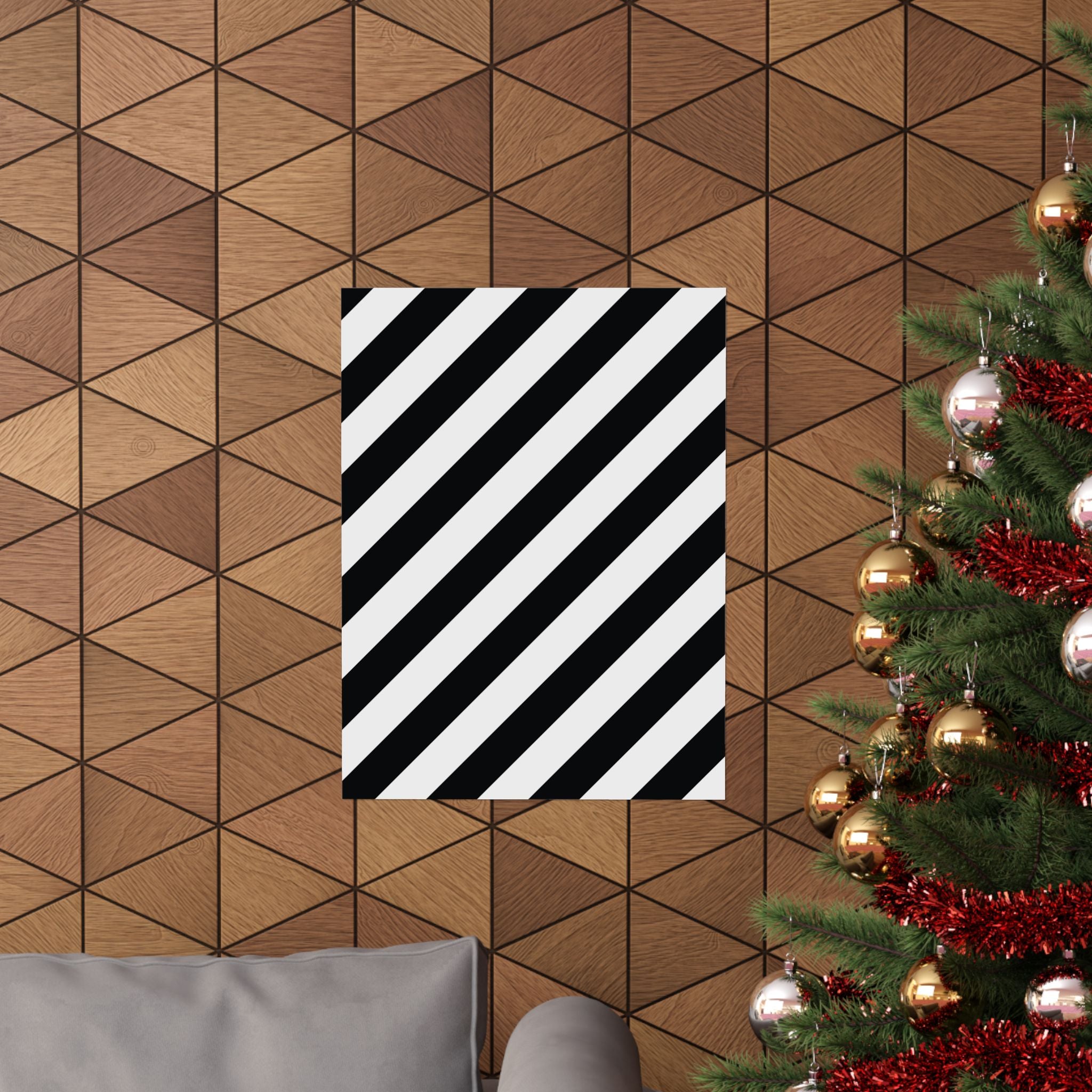 Modern Diagonal Stripe Art Poster