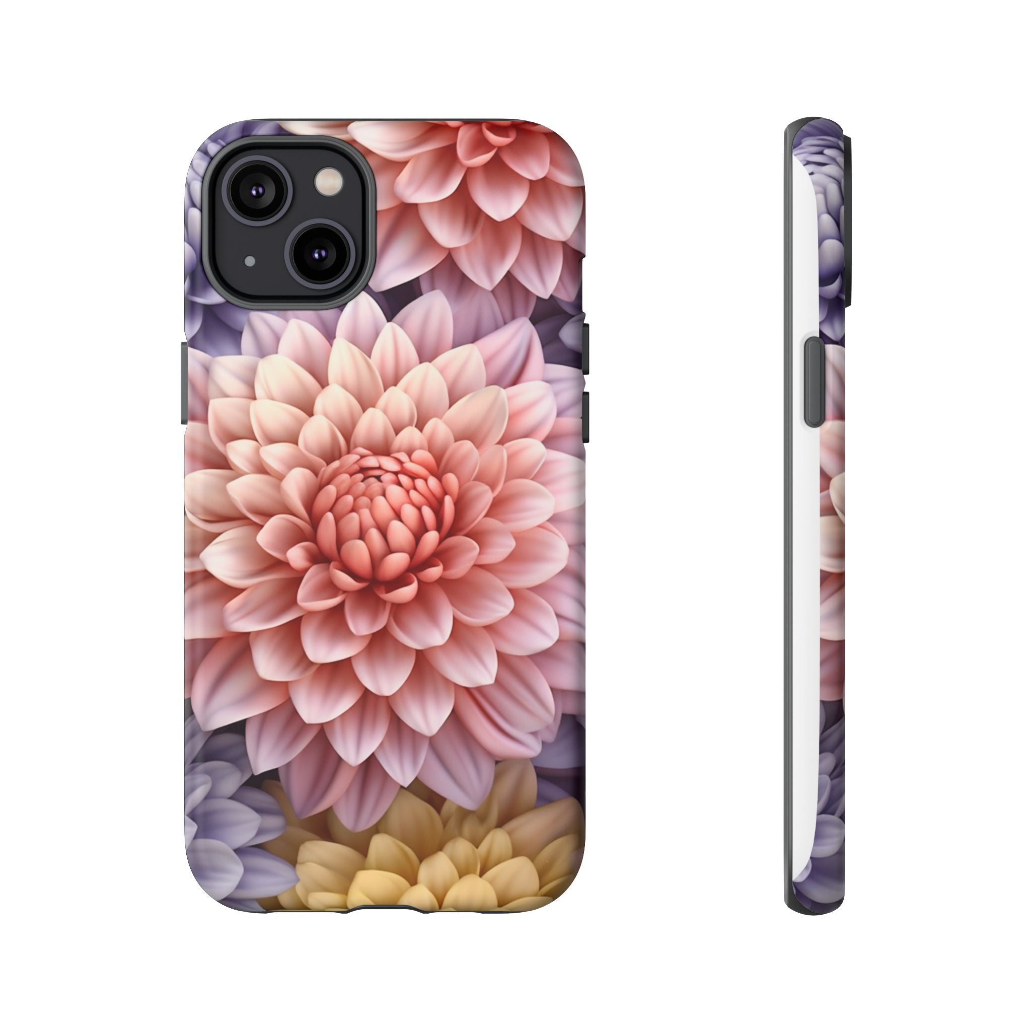 Dahlia Bloom Hexagon Stone iPhone Case