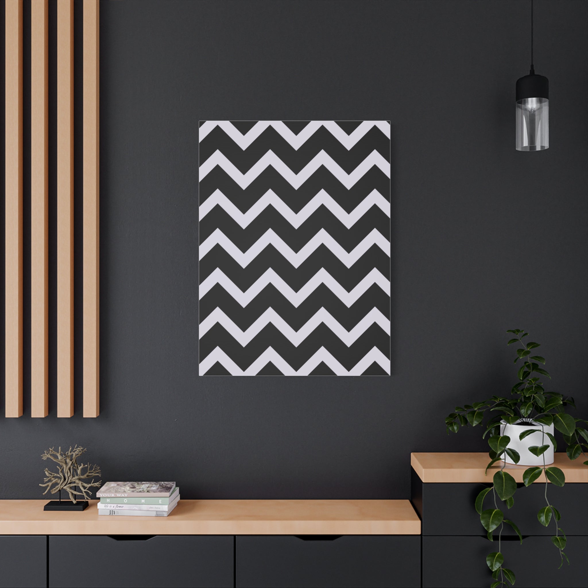 Modern Chevron Zigzag Matte Canvas Art