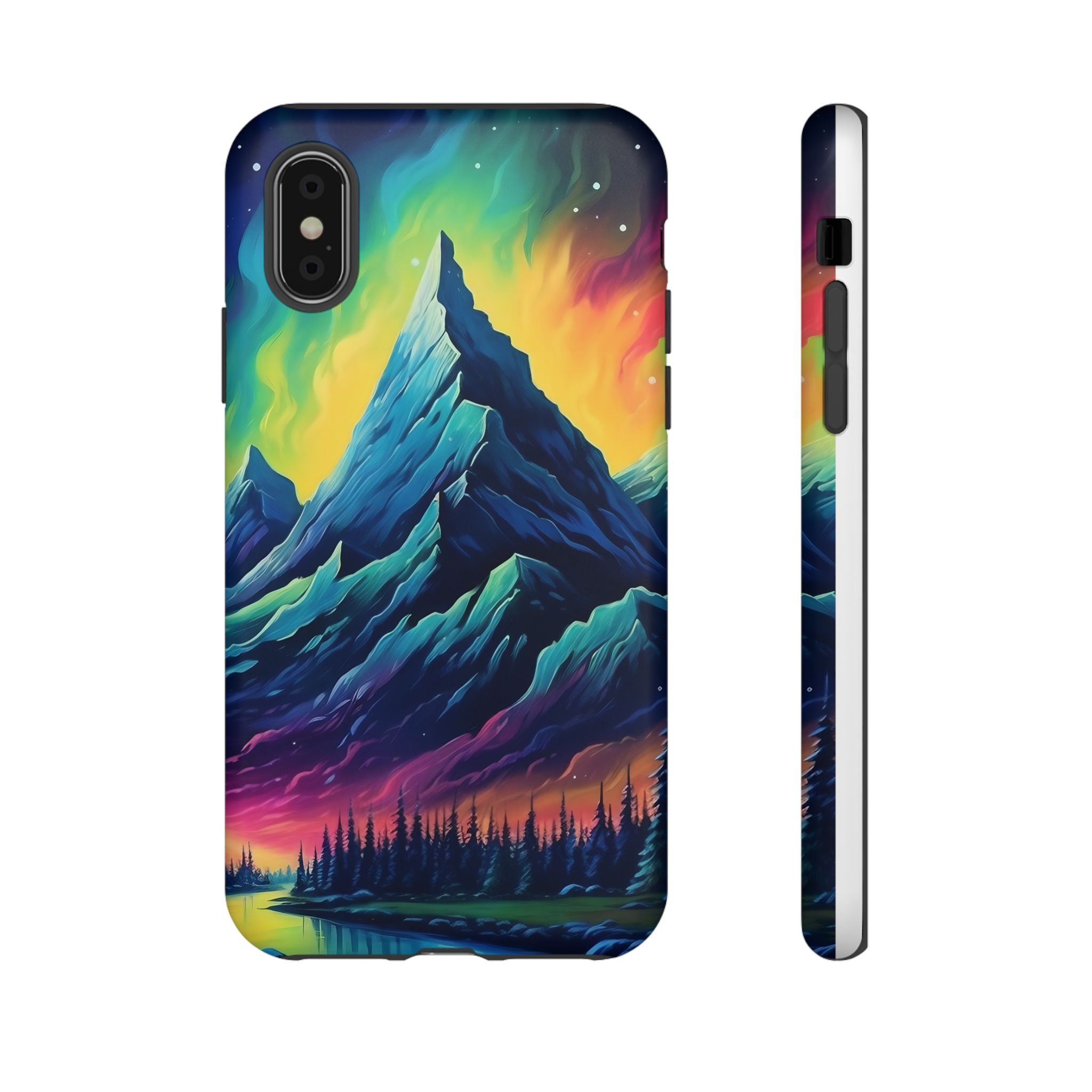 Aurora Mountain Hexagon iPhone Case