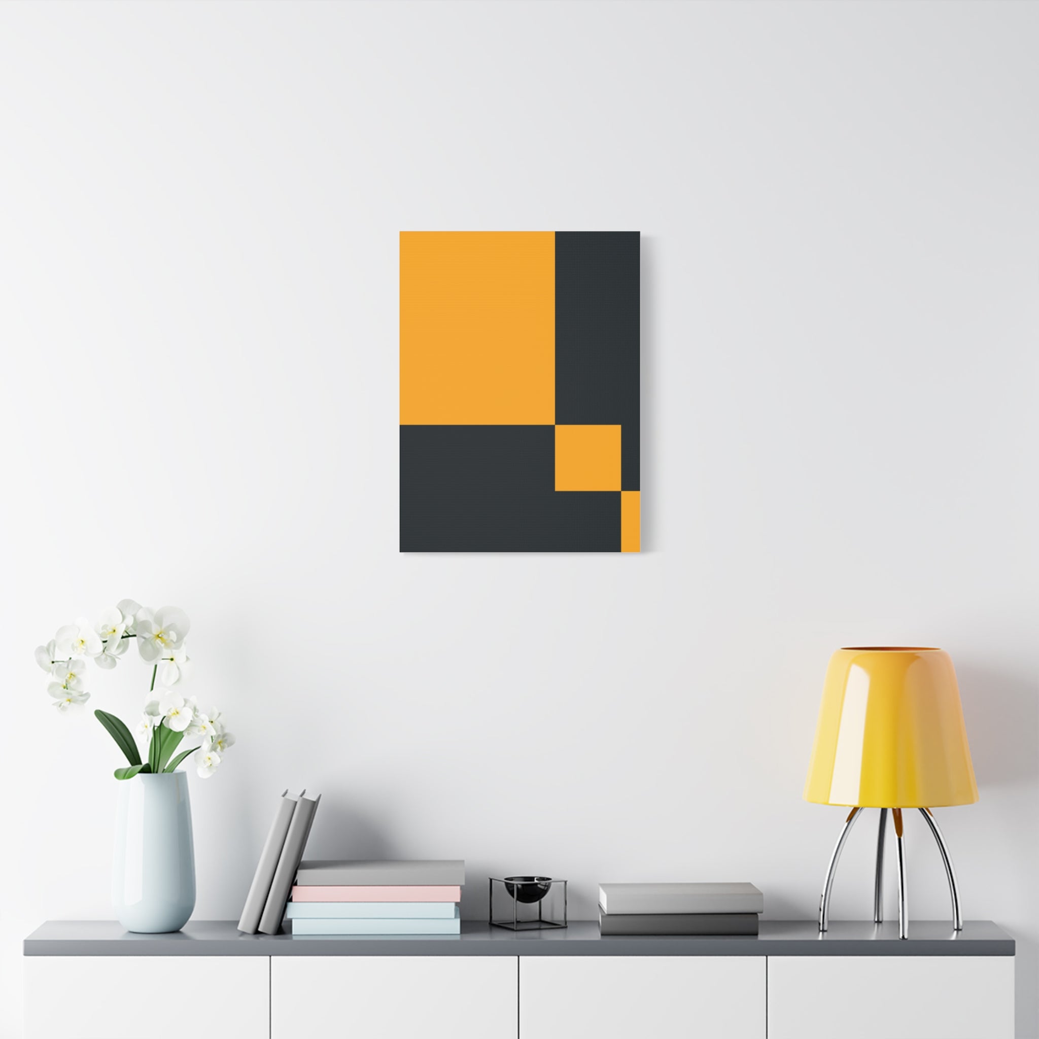 Abstract Teal & Gold Canvas Art