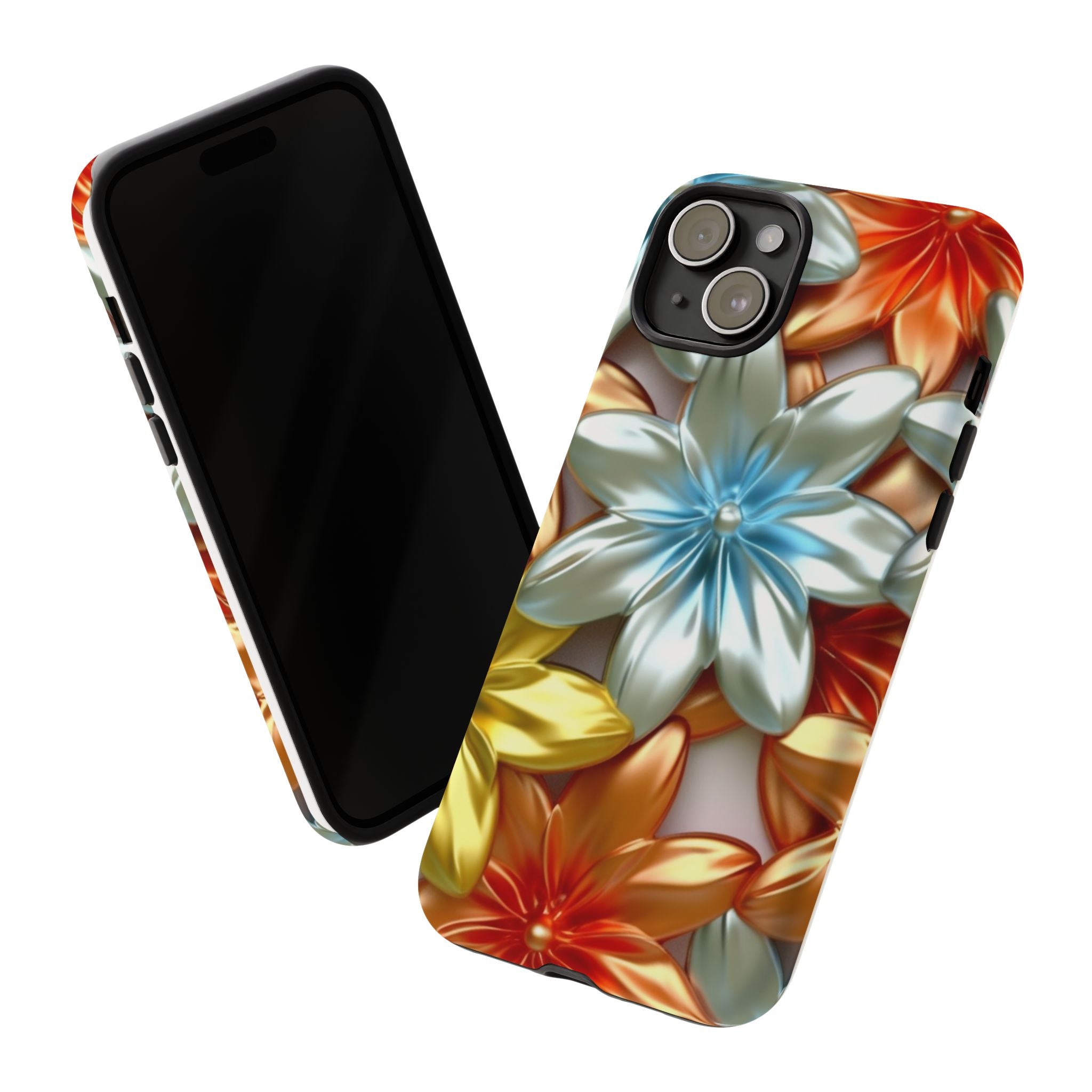 Metallic Flower Hexagon iPhone Case - Rugged