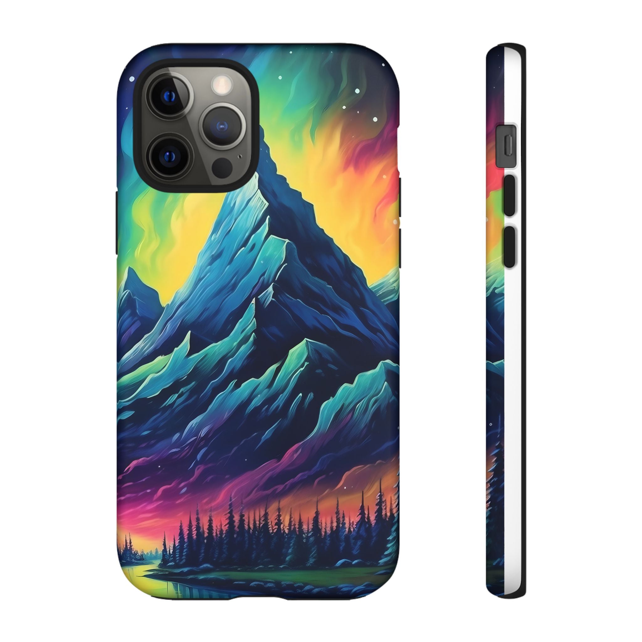 Aurora Mountain Hexagon iPhone Case