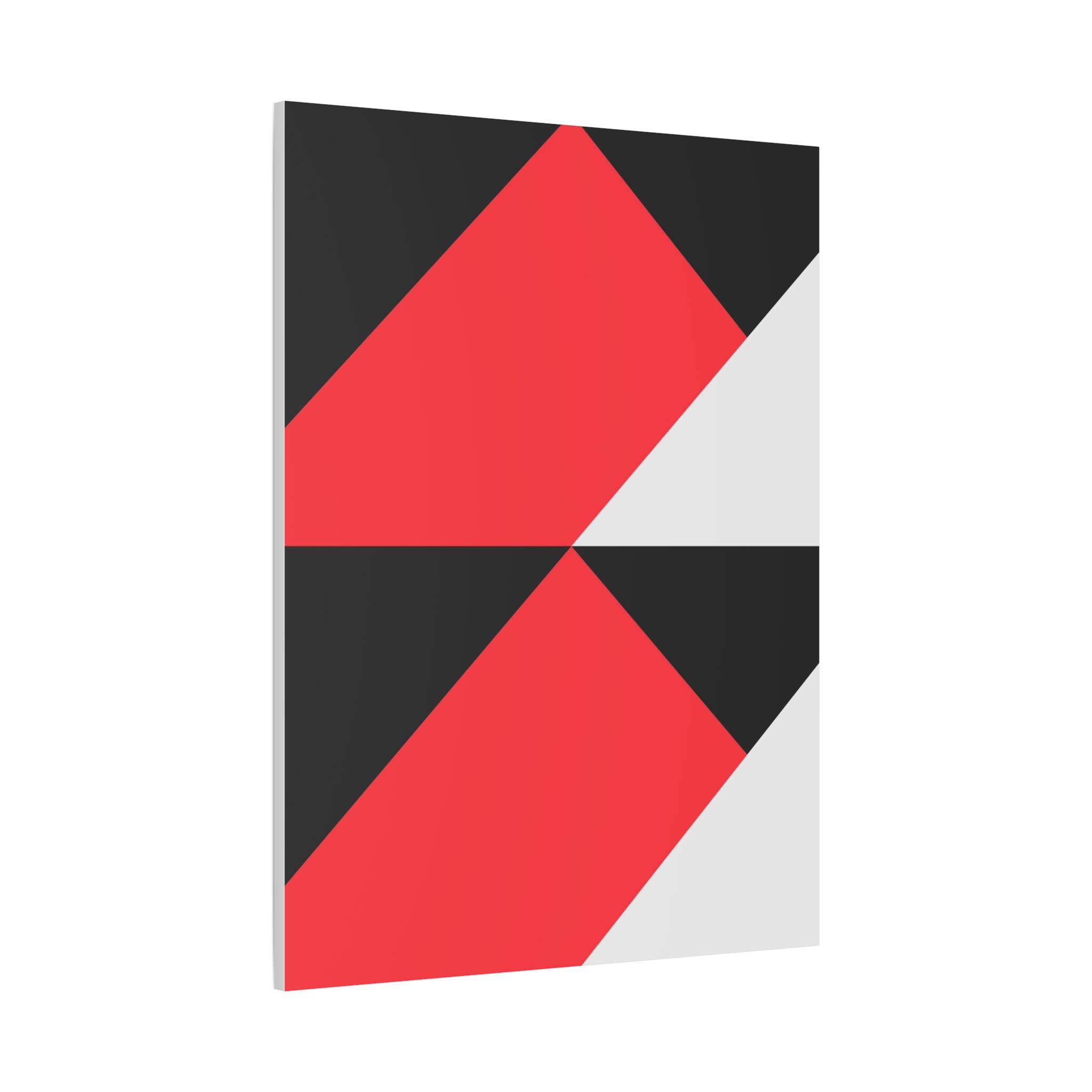 Geometric Red & Gray Canvas Art