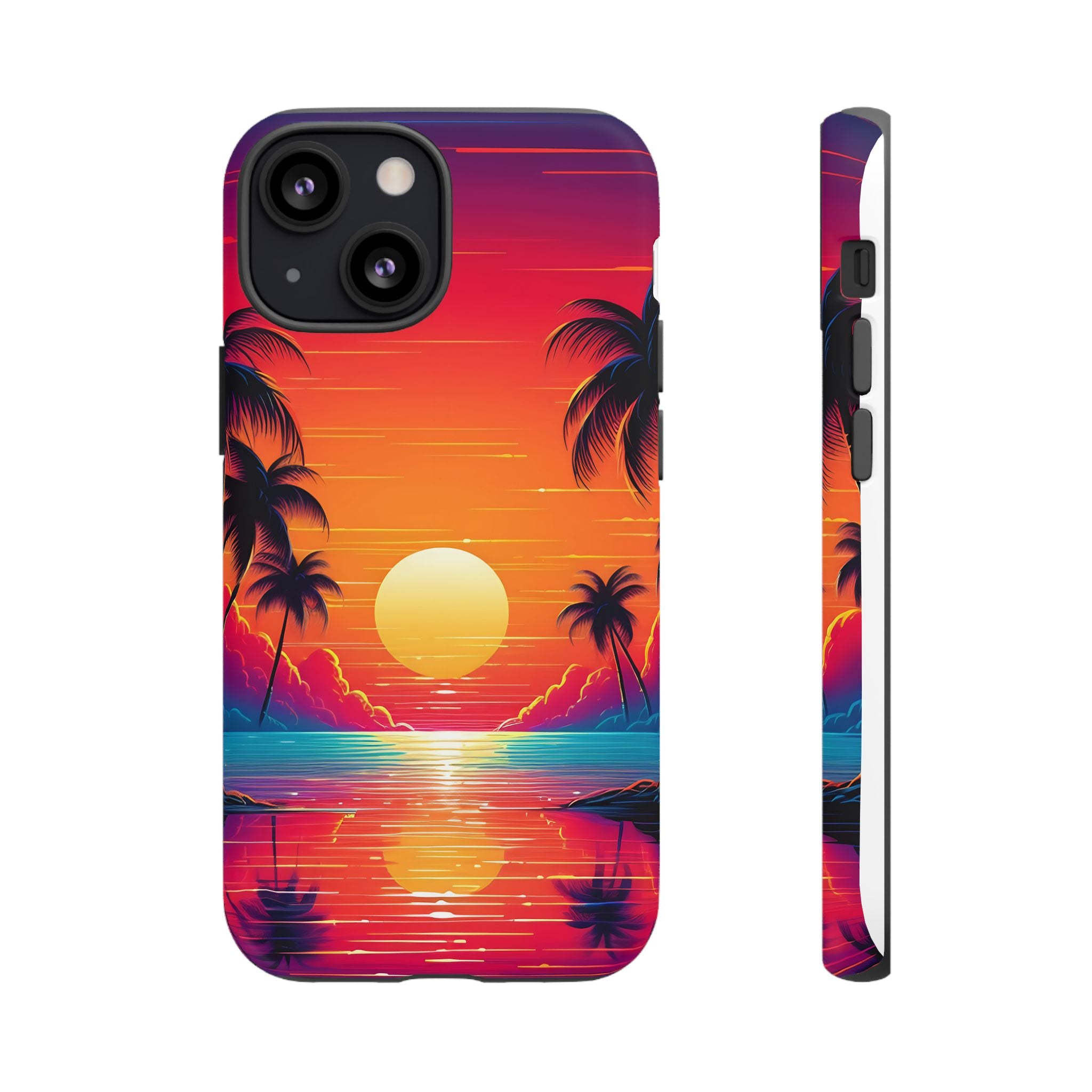 Sunset Palm Beach iPhone Case - Hexagon Stone