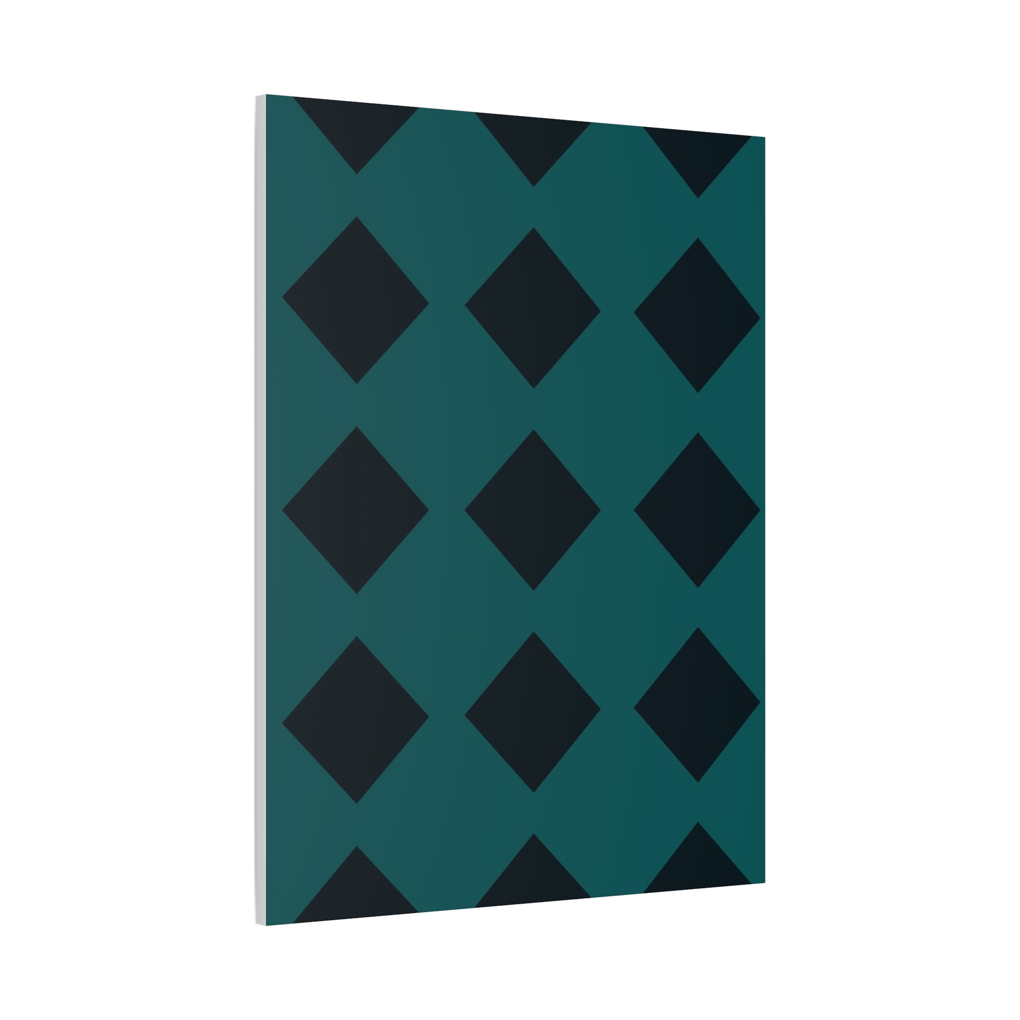 Teal Geometric Diamond Canvas Art