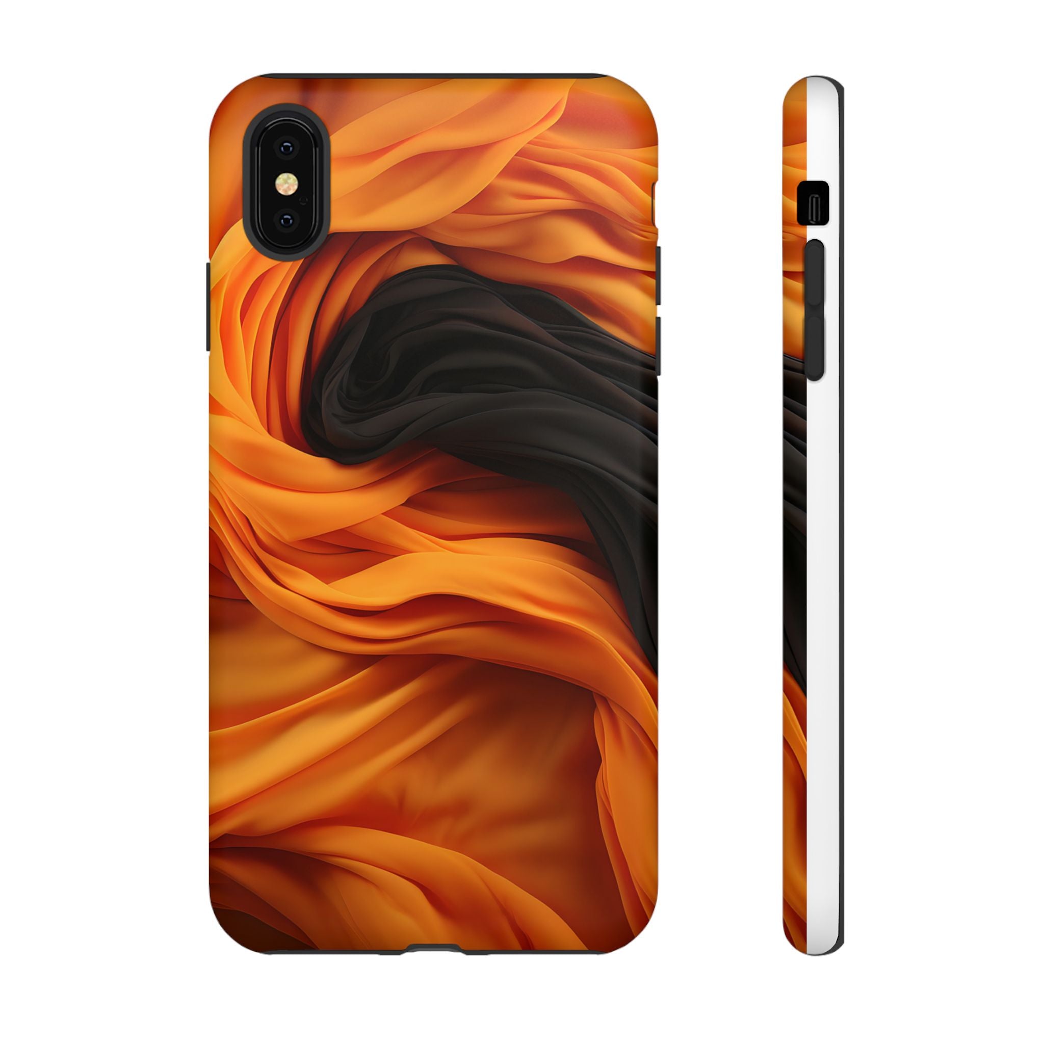 Abstract Orange & Gray Hexagon Stone iPhone Case