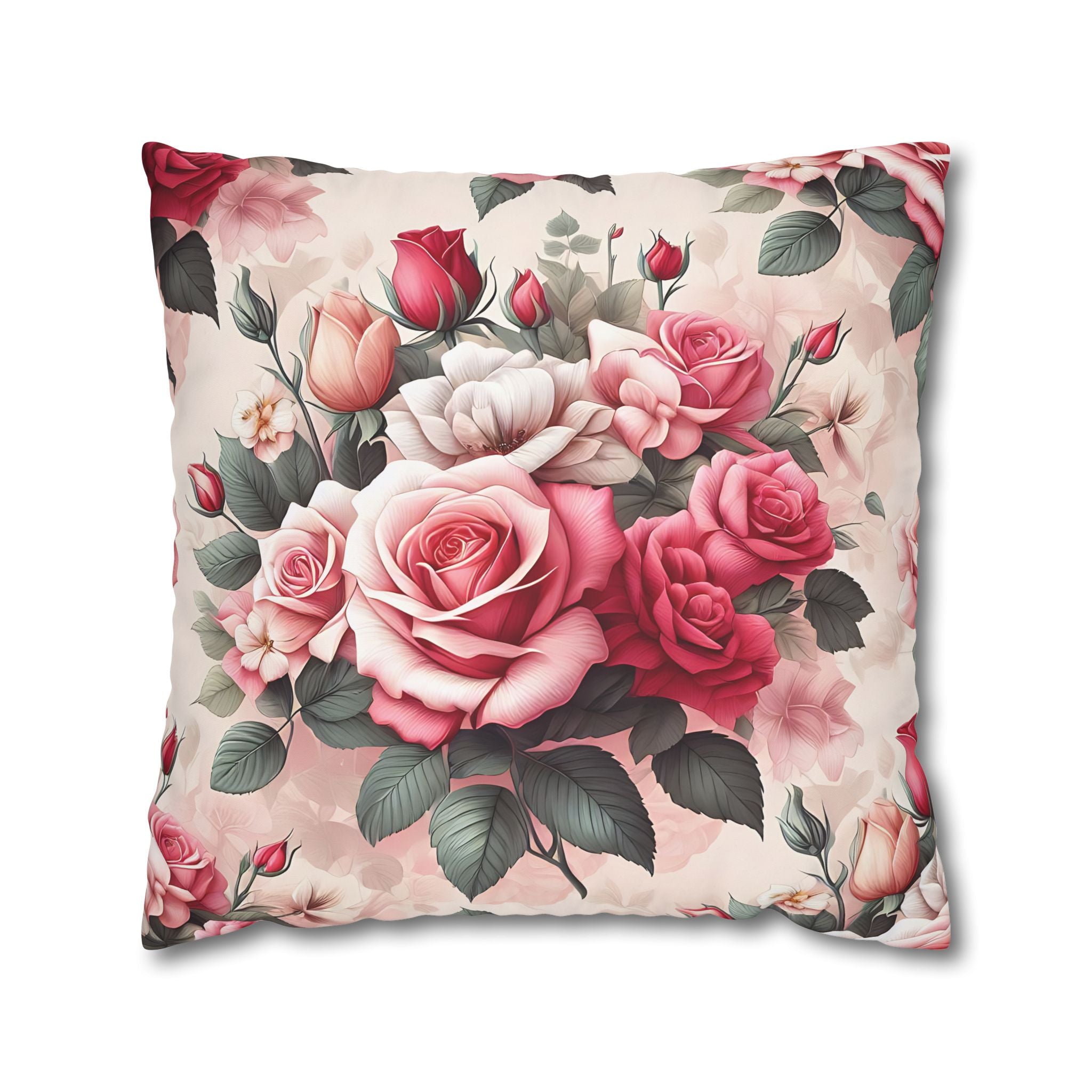 Pink Rose Pillowcase - Romantic Floral Design