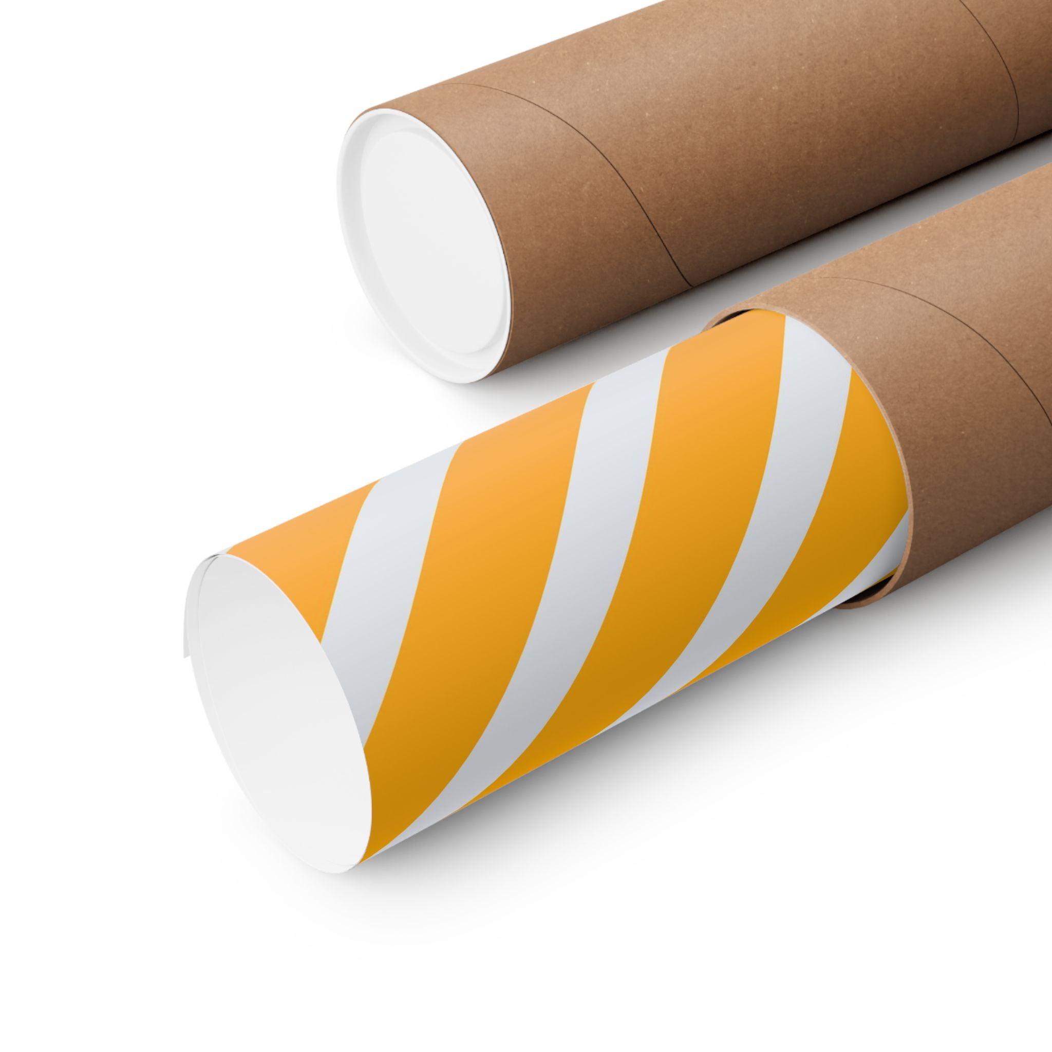 Orange & Gray Diagonal Stripe Poster