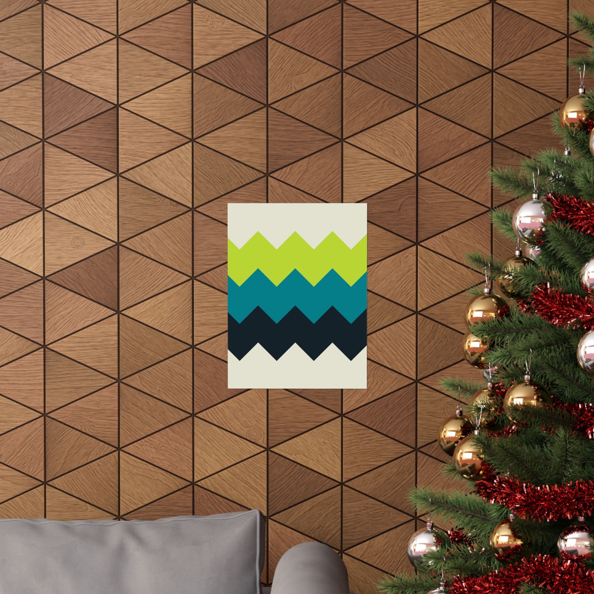 Abstract Geometric Zigzag Wall Art Poster