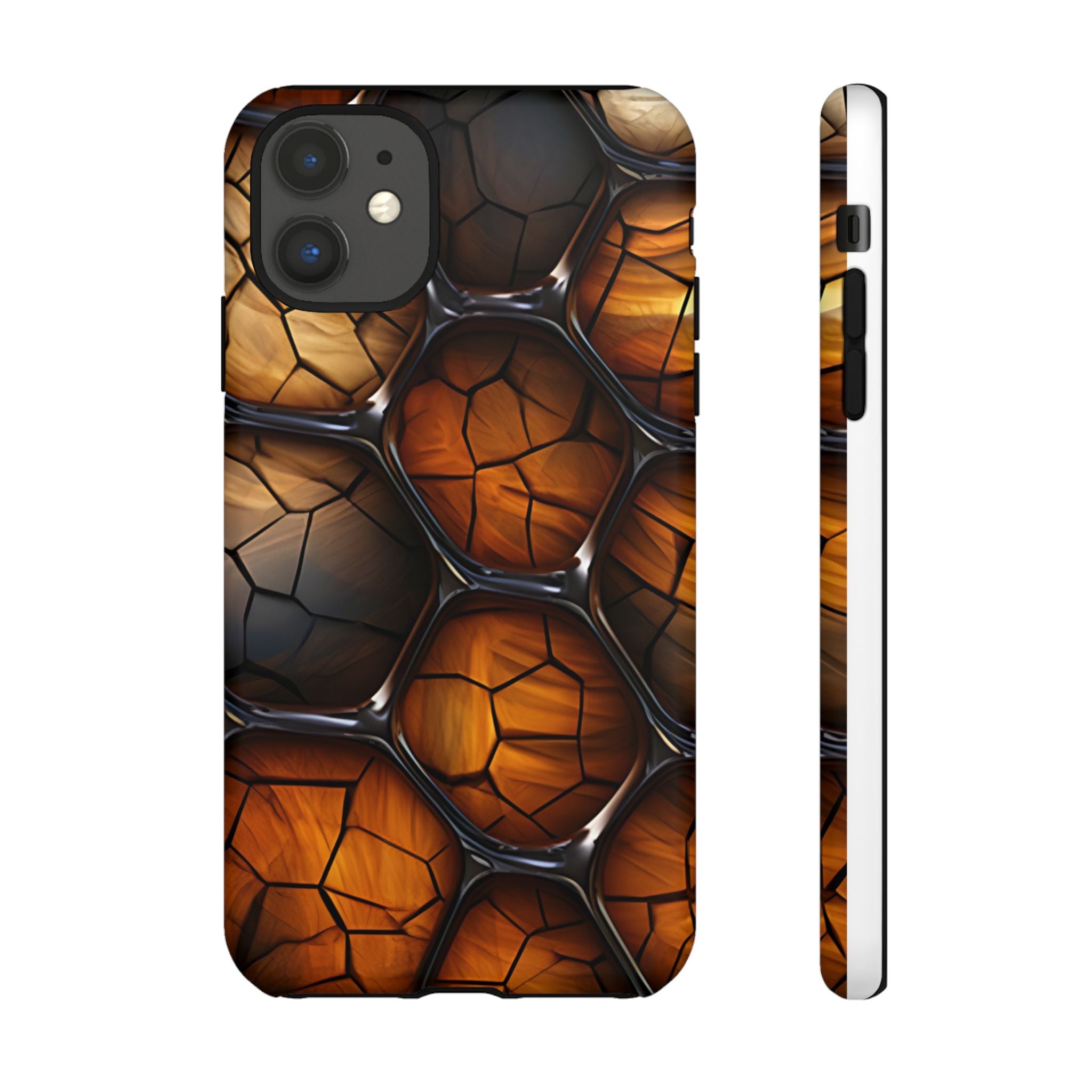 Cracked Wood Honeycomb iPhone Case