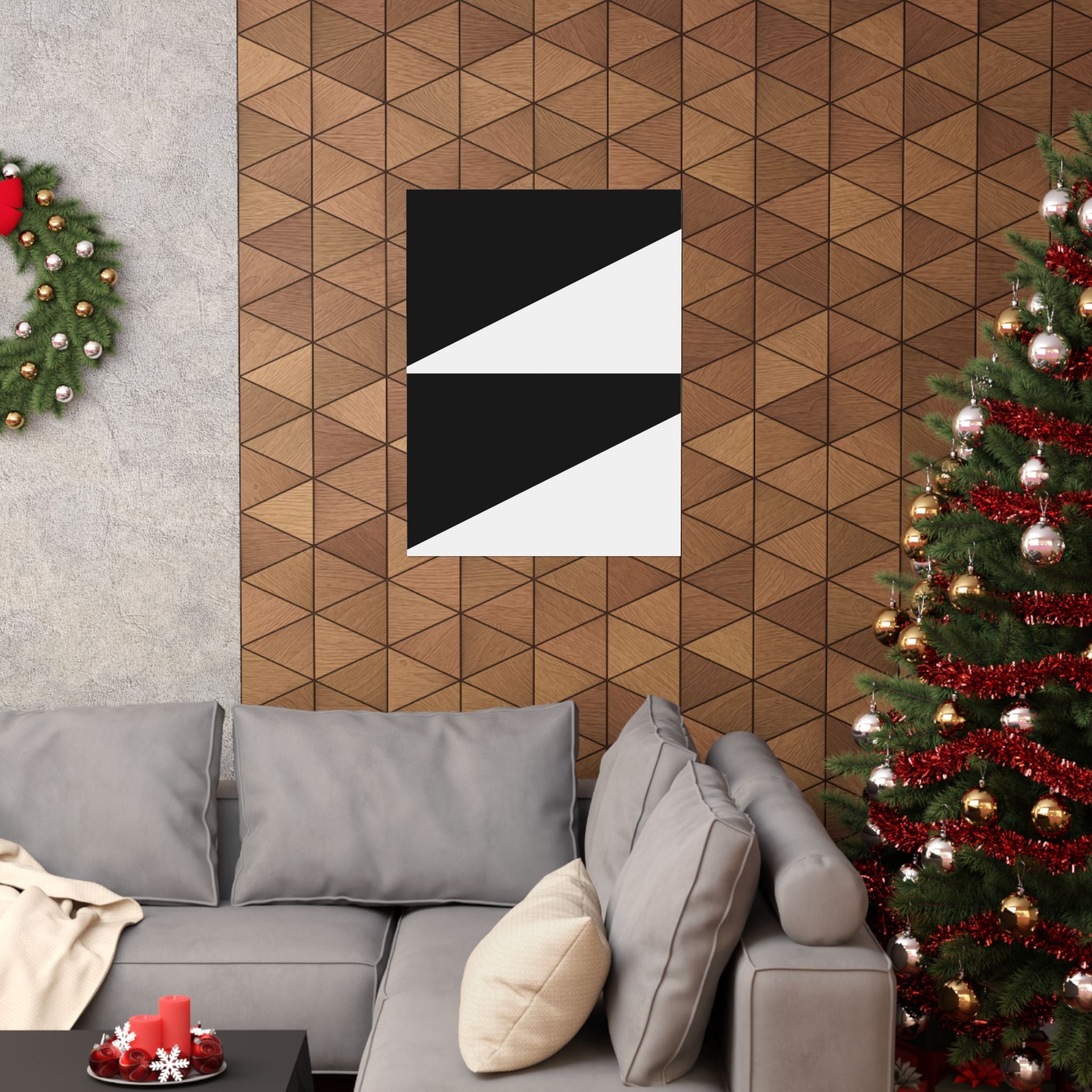 Geometric Black Triangle Wall Art Poster